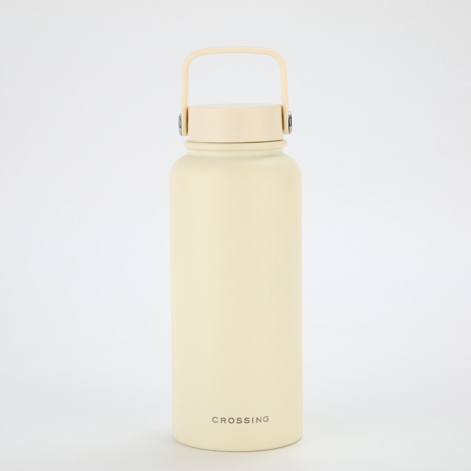 Crossing Urban Ceramic S/S Insulated Flat Cap Bottle With Handle 1000ml - Cotton (White)