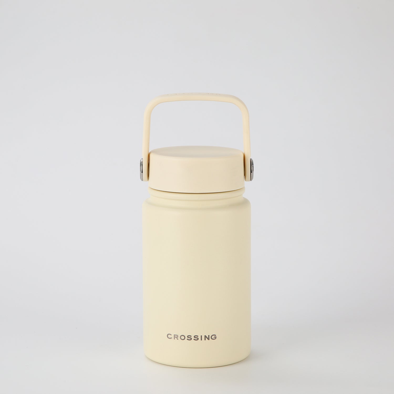 Crossing Urban Ceramic S/S Insulated Flat Cap Bottle With Handle 400ml - Cotton (White)