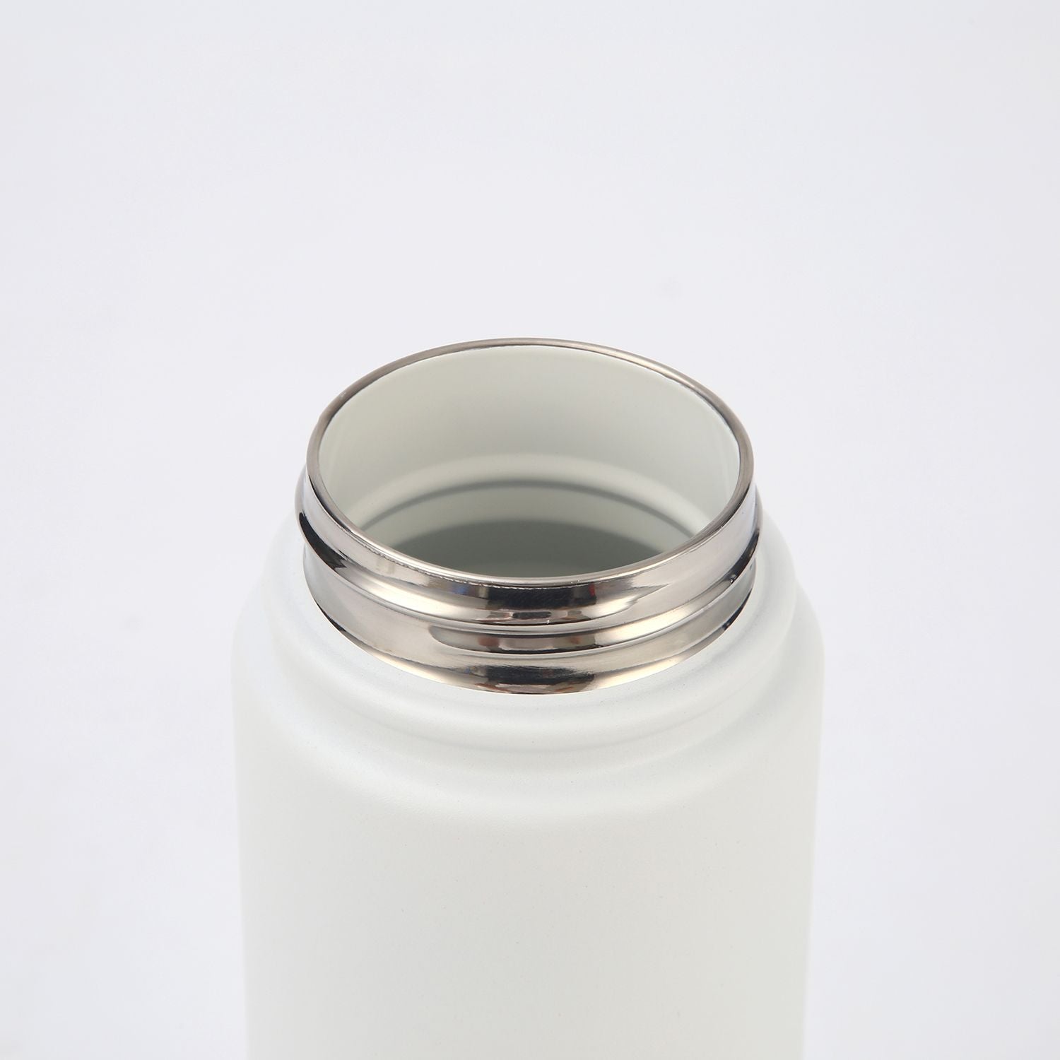 Crossing Urban Ceramic S/S Insulated Flat Cap Bottle With Handle 400ml - Frost White