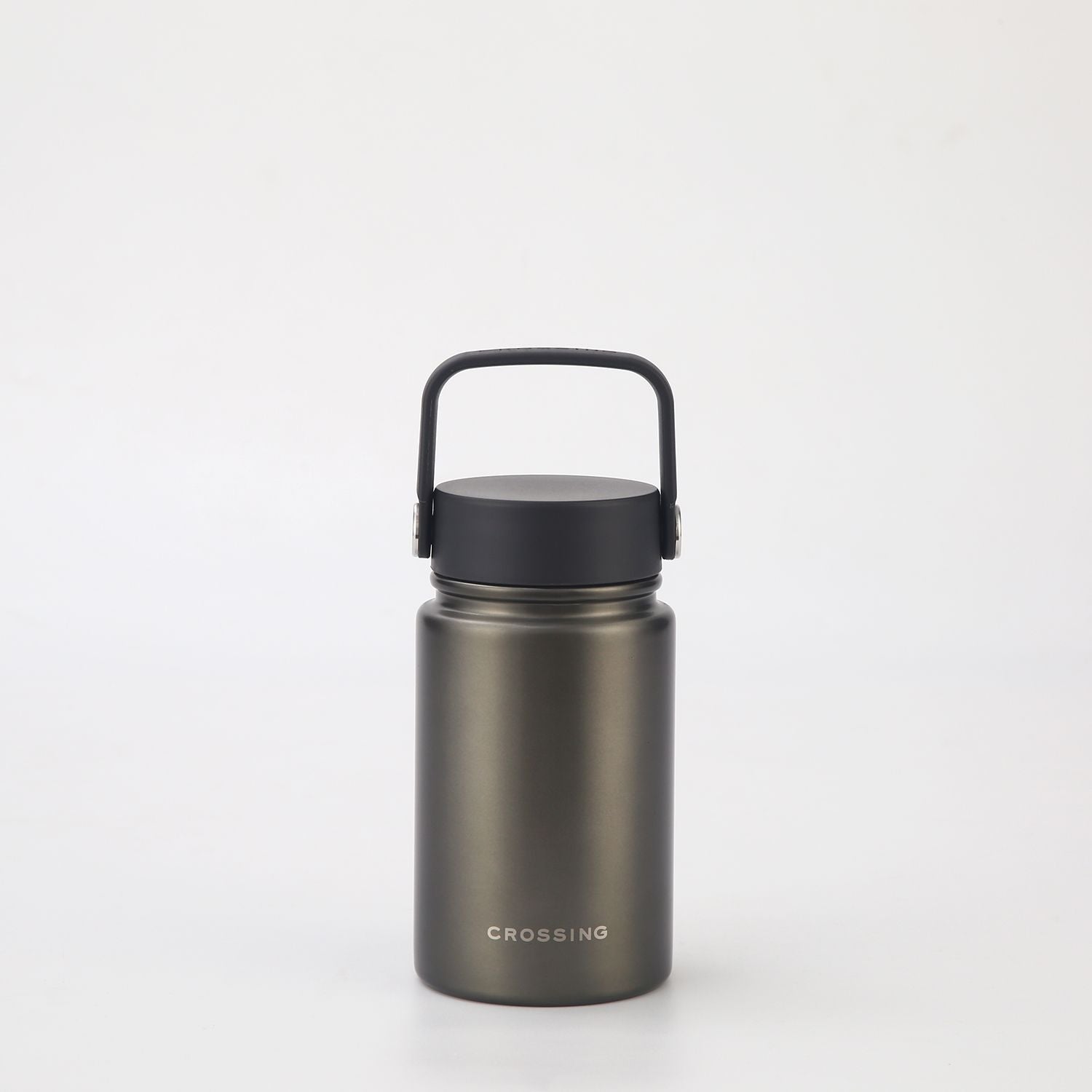 Crossing Urban Ceramic S/S Insulated Flat Cap Bottle With Handle 400ml - Gun Metal