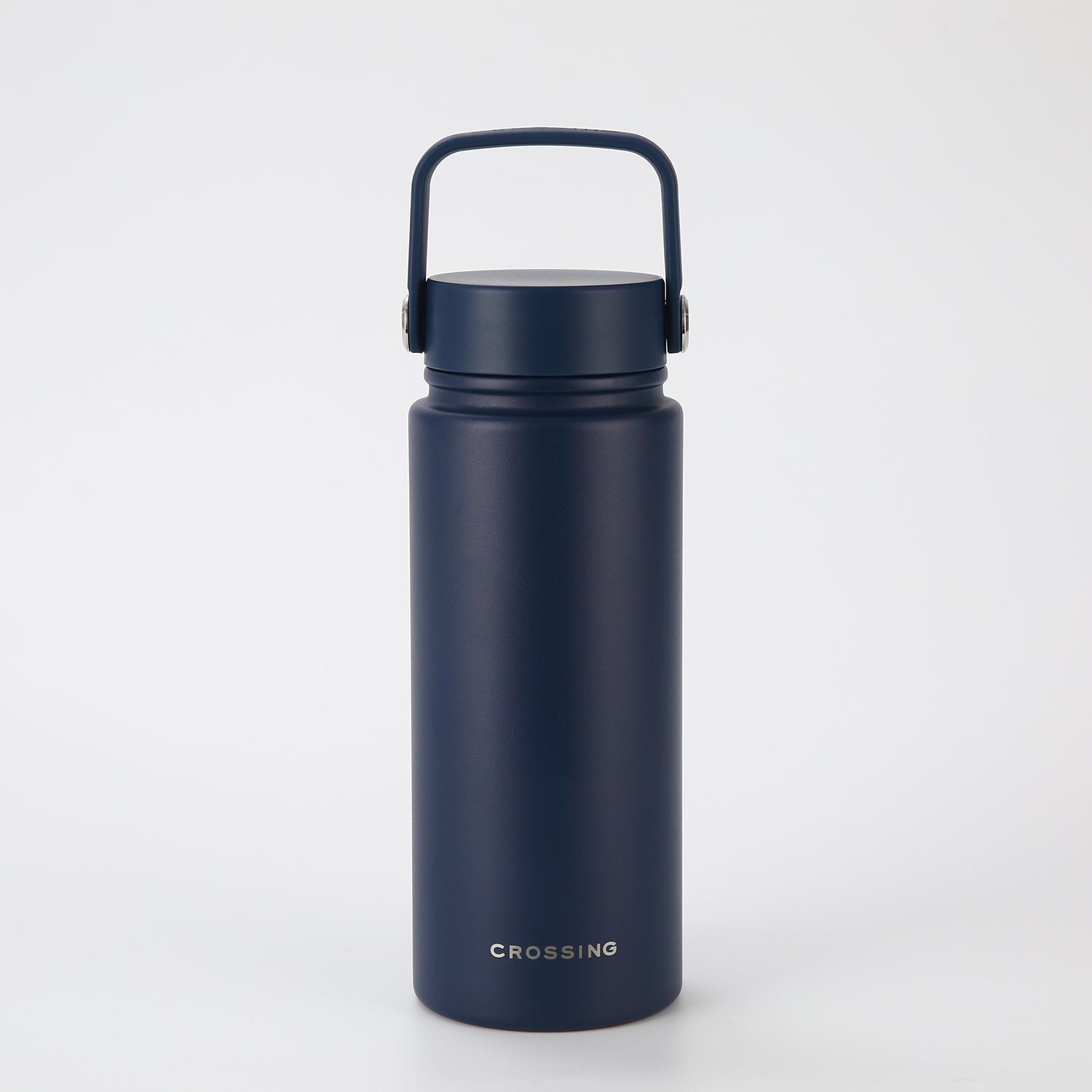 Crossing Urban Ceramic S/S Insulated Flat Cap Bottle With Handle 600ml - Ink Blue (Dark Blue)
