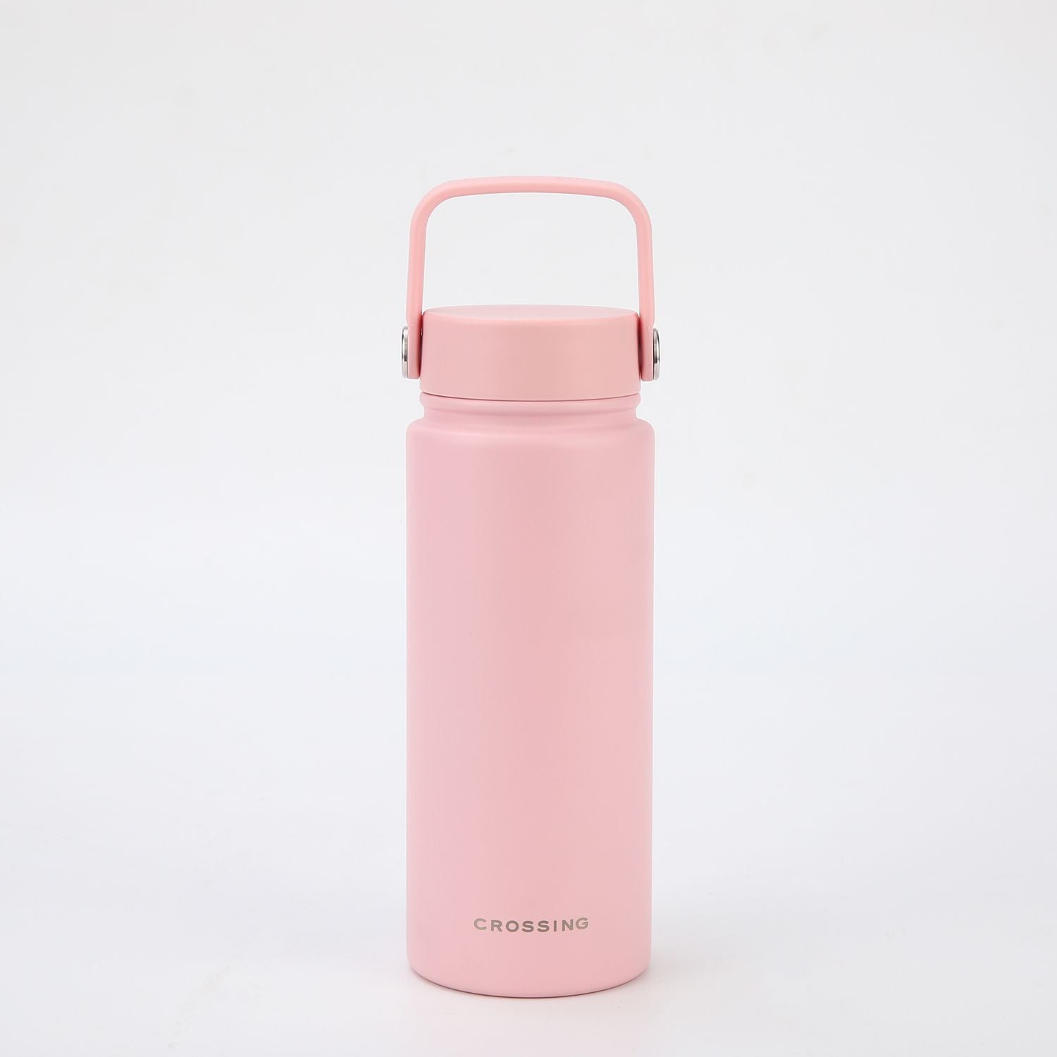 Crossing Urban Ceramic S/S Insulated Flat Cap Bottle With Handle 600ml - Light Pink