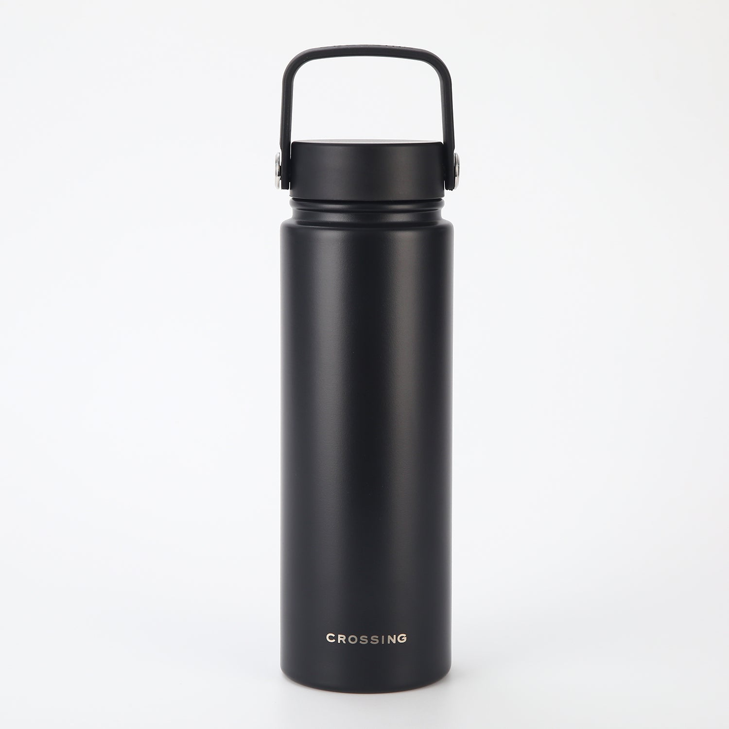 Crossing Urban Ceramic S/S Insulated Flat Cap Bottle With Handle 720ml - Ebony (Black)