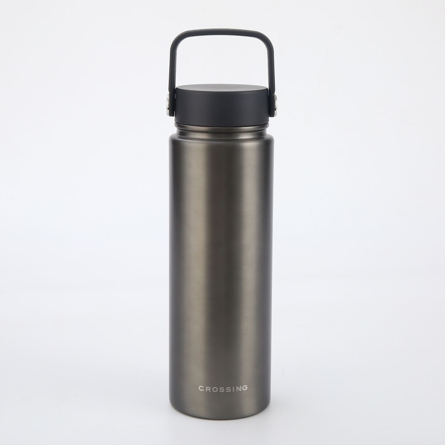 Crossing Urban Ceramic S/S Insulated Flat Cap Bottle With Handle 720ml - Gun Metal