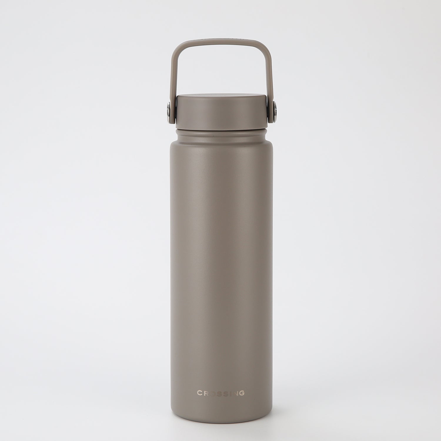 Crossing Urban Ceramic S/S Insulated Flat Cap Bottle With Handle 720ml - Latte (Light Grey)
