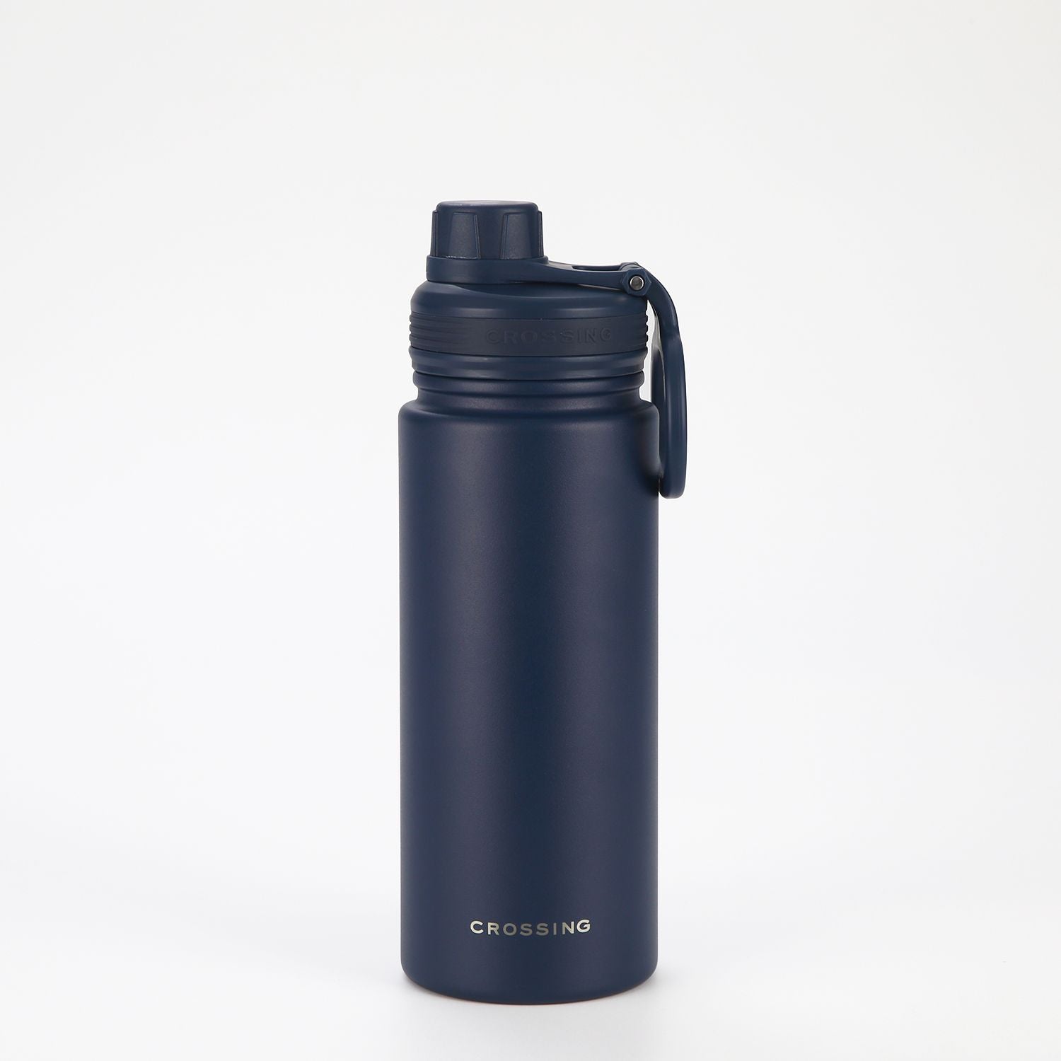 Crossing Urban Ceramic S/S Insulated Screw Cap Sports Bottle With Handle 600ml - Ink Blue (Dark Blue)