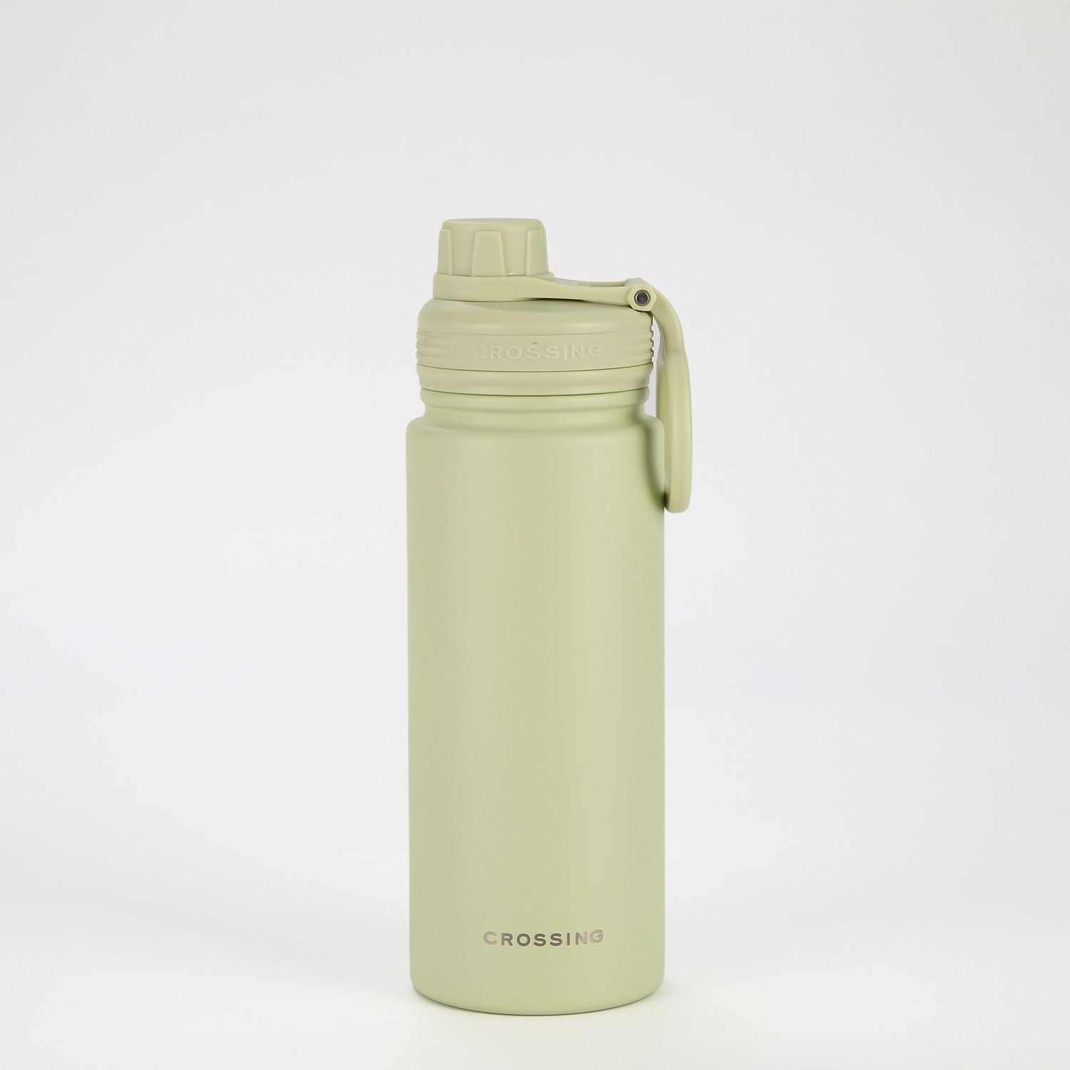 Crossing Urban Ceramic S/S Insulated Screw Cap Sports Bottle With Handle 600ml - Pistachio (Light Green)