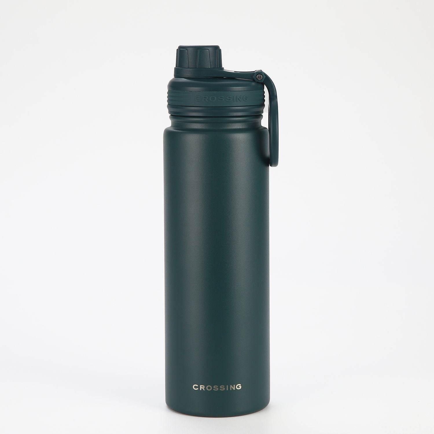 Crossing Urban Ceramic S/S Insulated Screw Cap Sports Bottle With Handle 720ml - Squash (Dark Green)