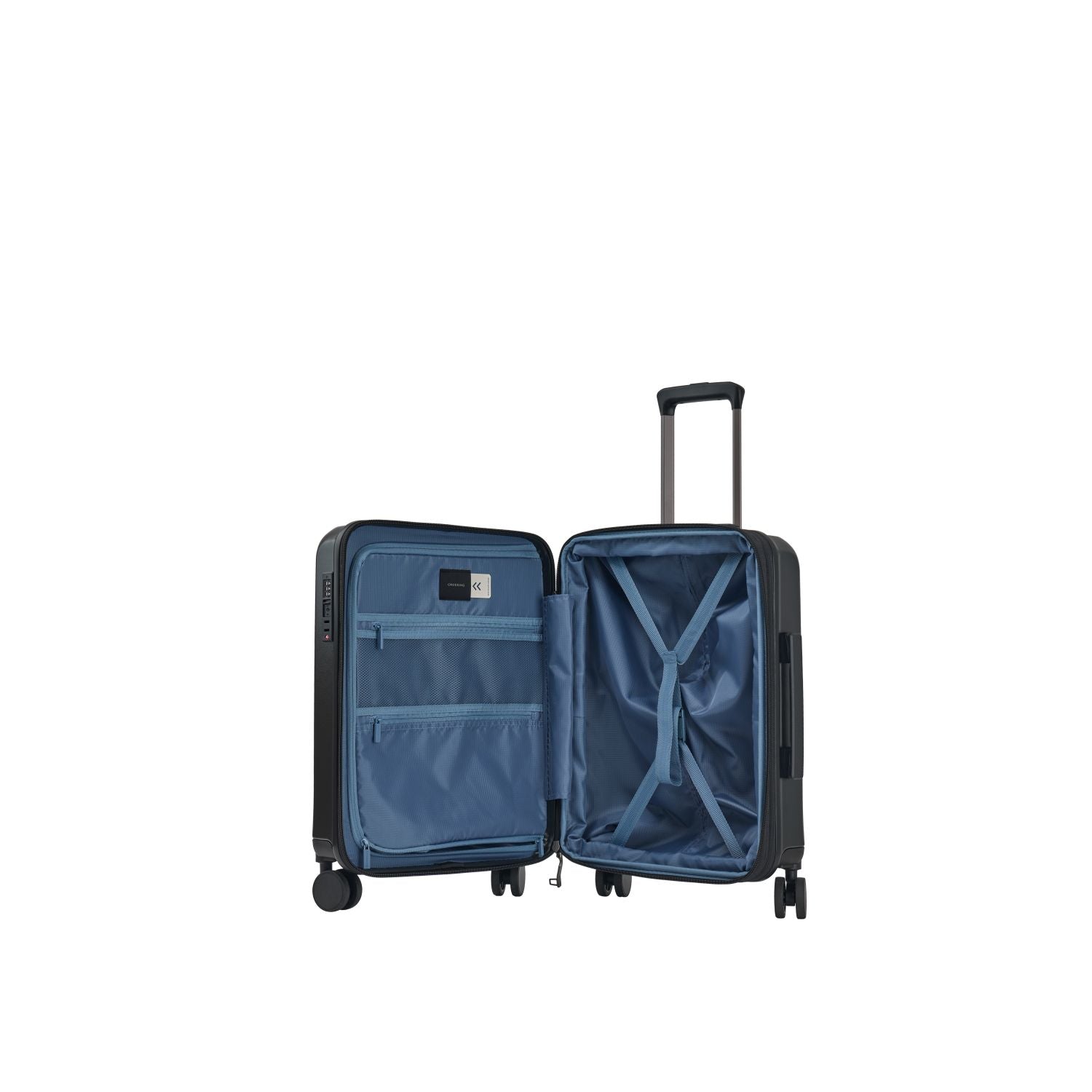 Crossing Vive Polycarbonate Expandable Carry On Luggage T20 - Black