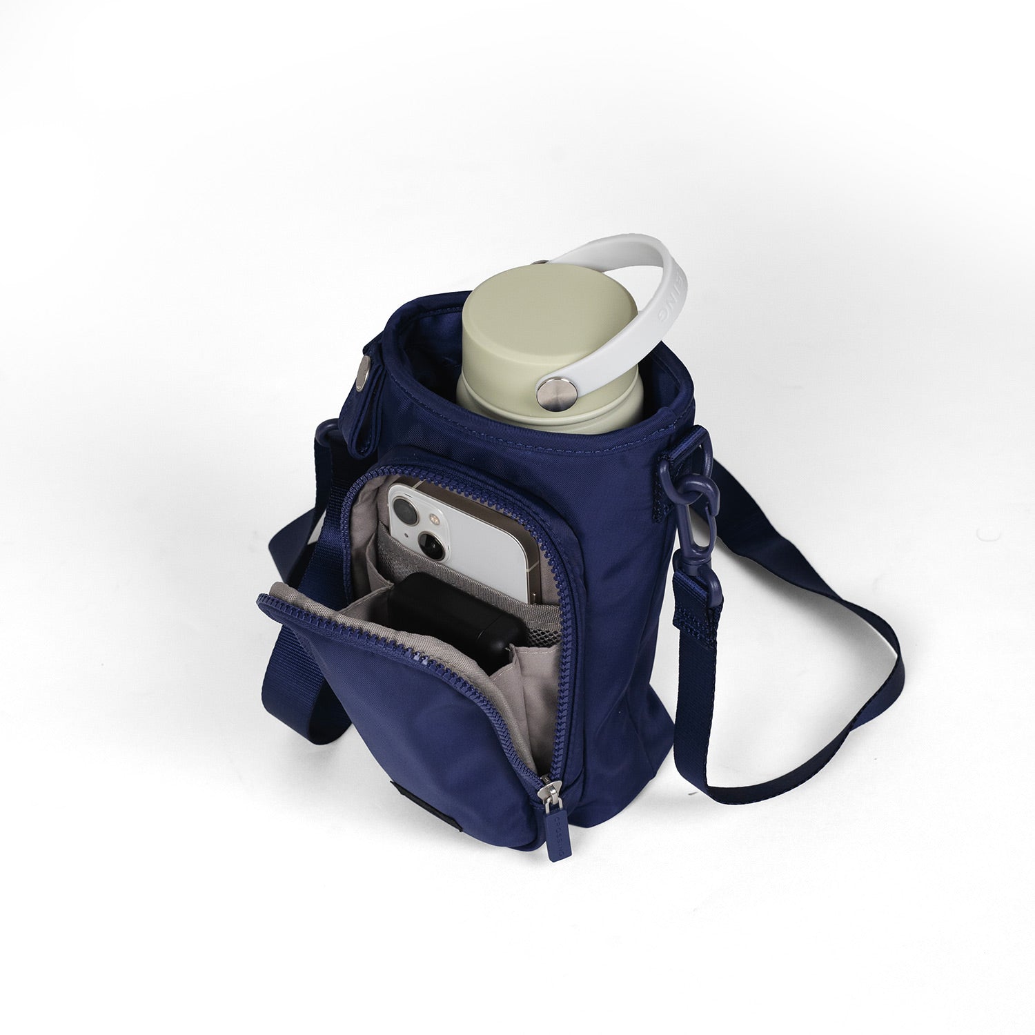 Crossing Water Bottle Crossbody Bag With  Front Pocket 2L - Dark Blue