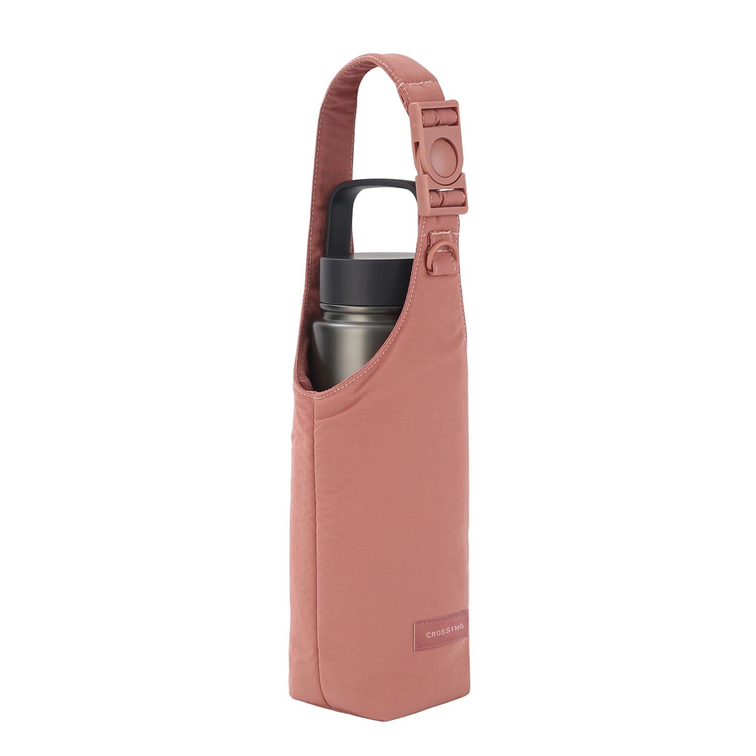 Crossing Waterproof Checked Nylon Dual Carry Water Bottle Bag - Blush
