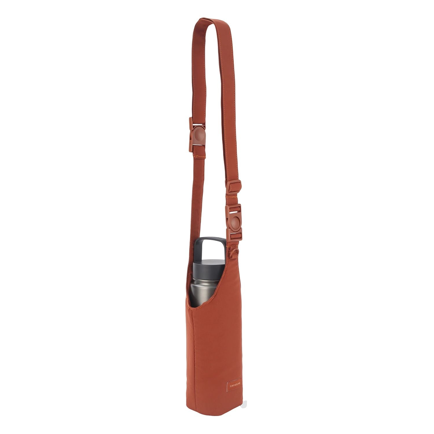 Crossing Waterproof Checked Nylon Dual Carry Water Bottle Bag - Rust