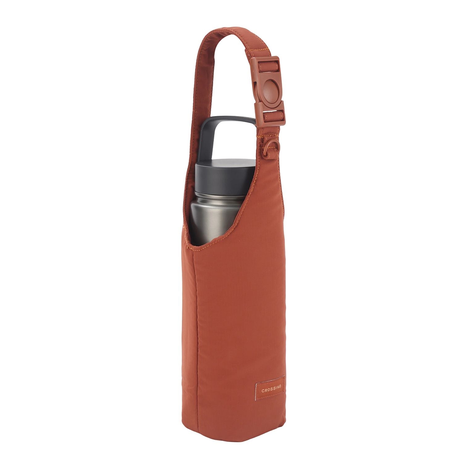 Crossing Waterproof Checked Nylon Dual Carry Water Bottle Bag - Rust
