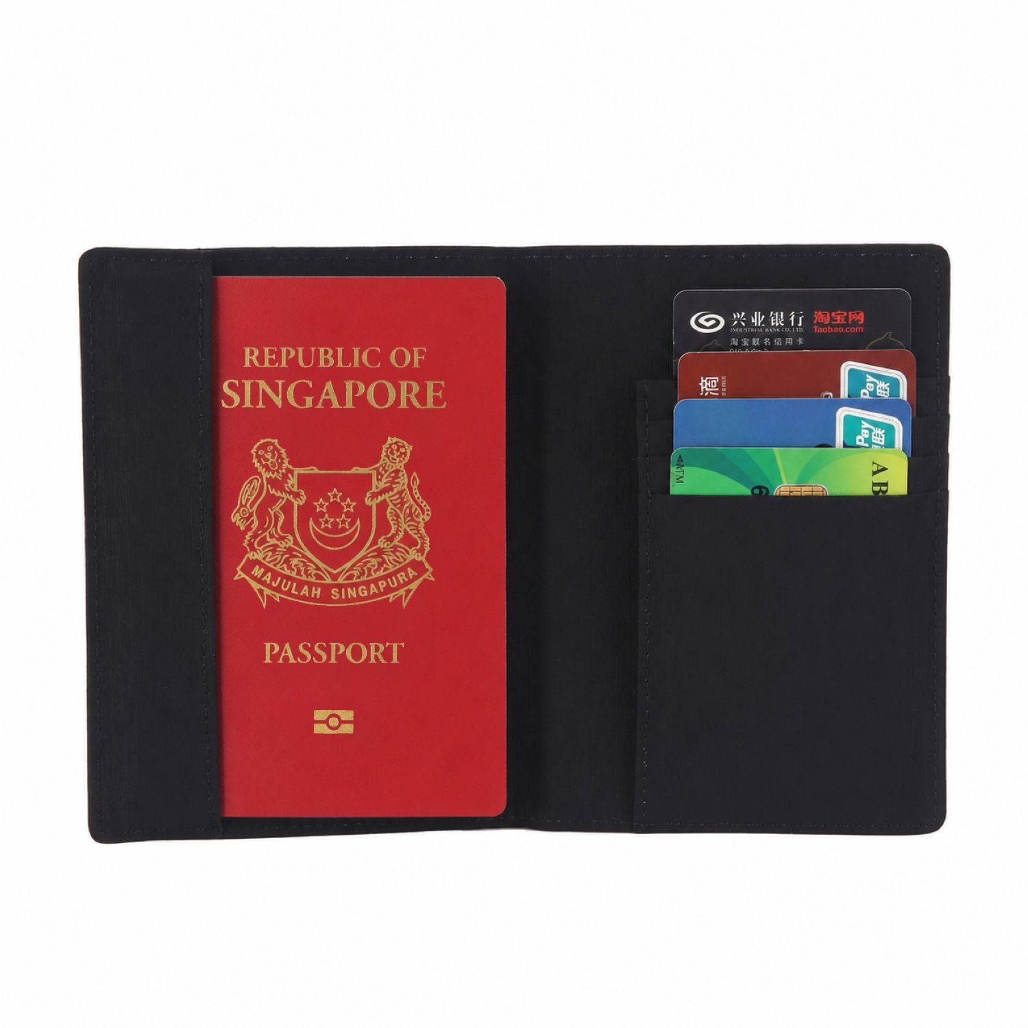 Crossing Waterproof Checked Nylon Passport Cover RFID - Black