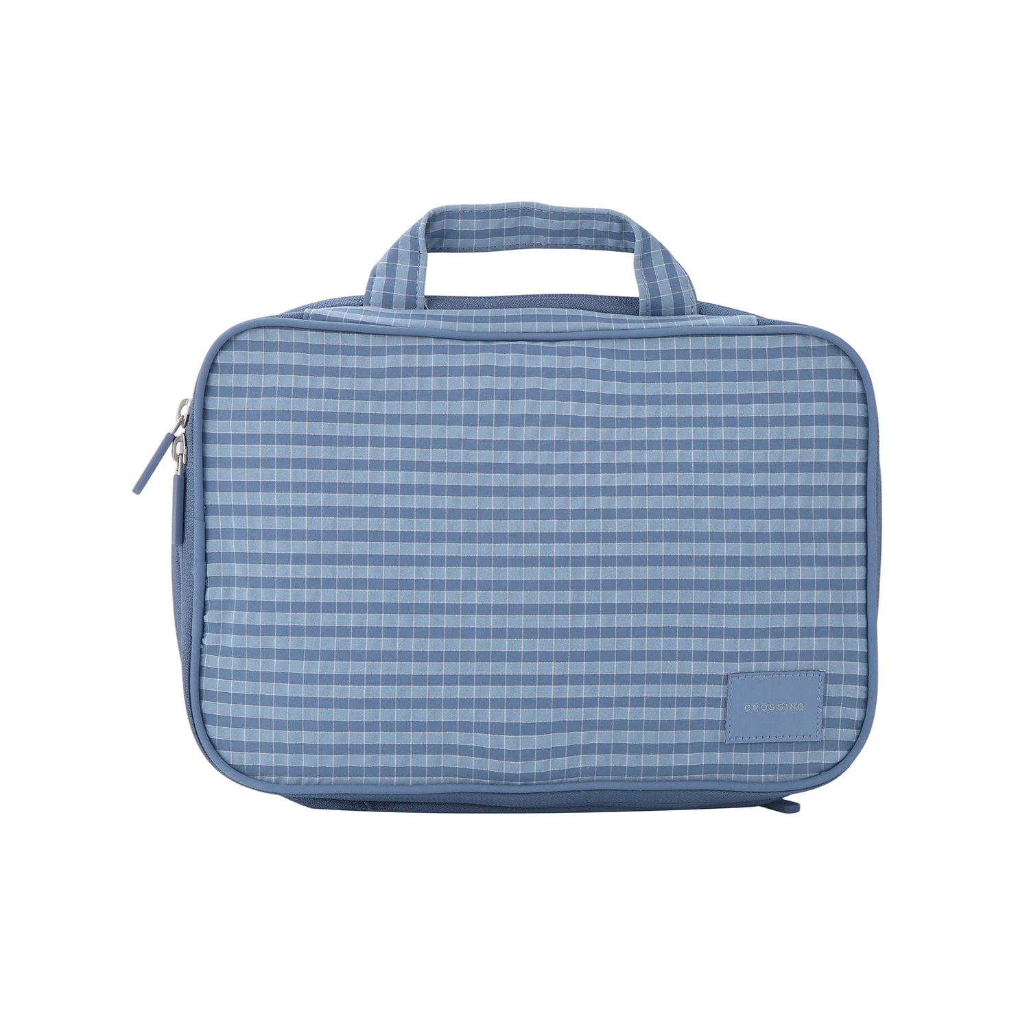 Crossing Waterproof Rayon Checked Compression Packing Cube Set (2-Piece Set) - Blue