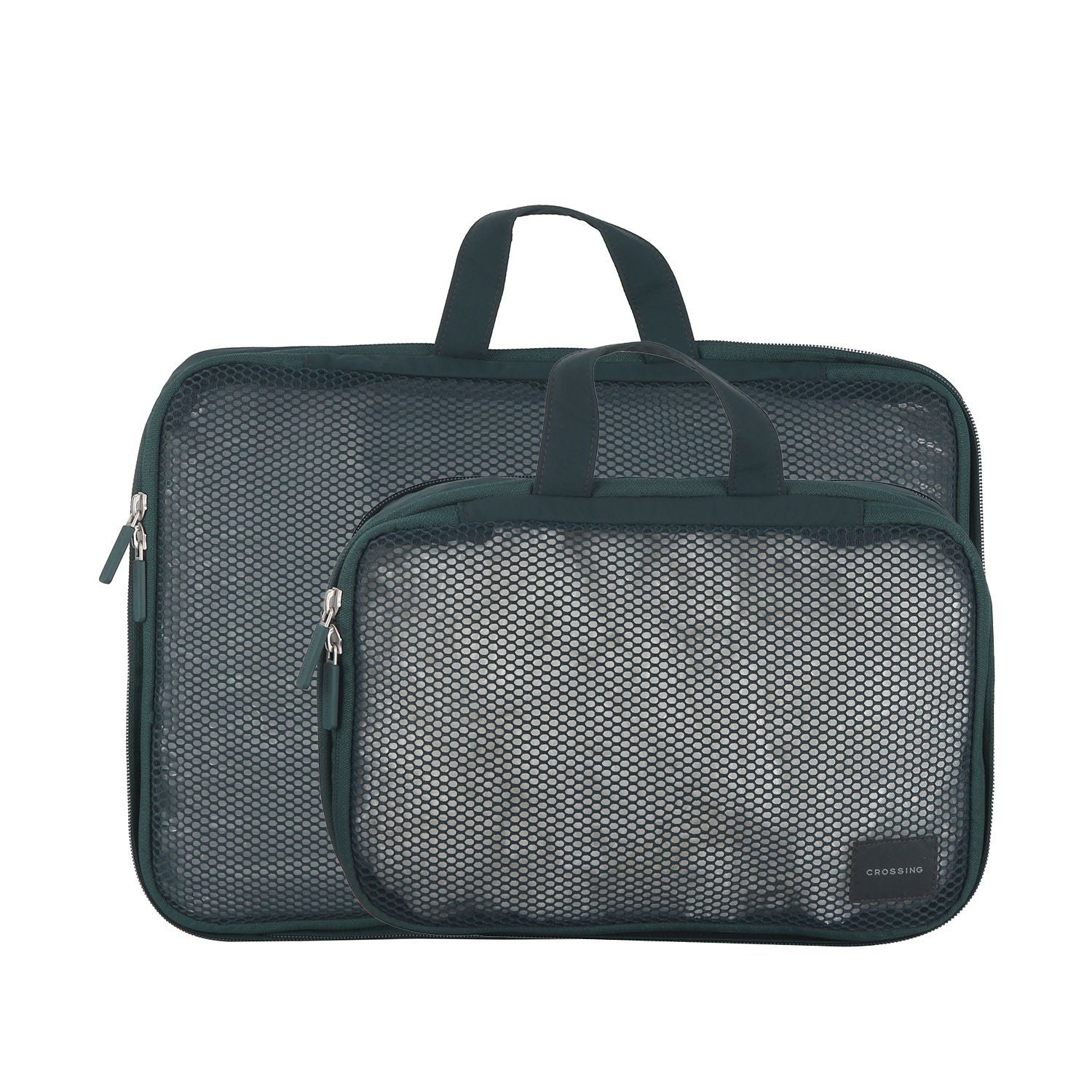 Crossing Waterproof Ripstop Nylon Compression Packing Cube Set (2-Piece Set) - Forest Green