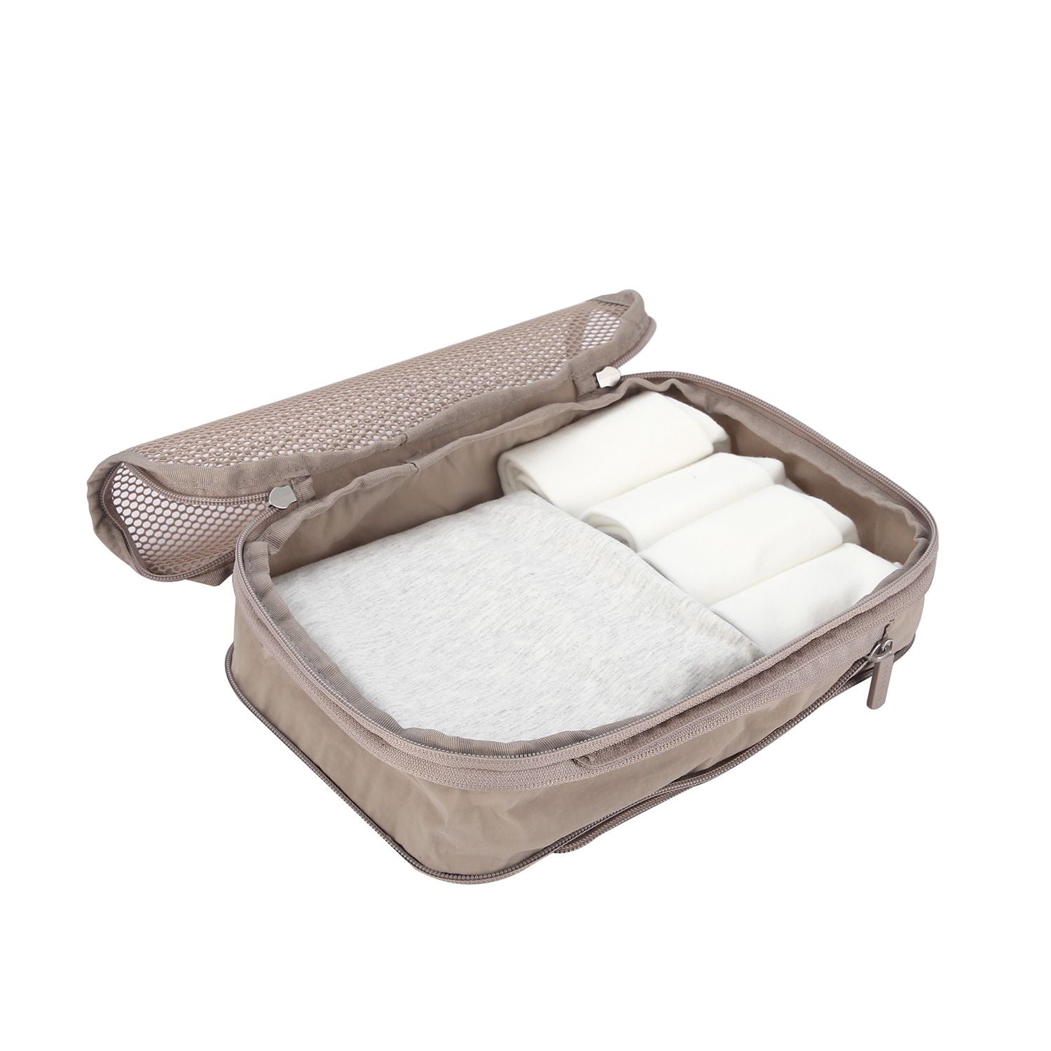 Crossing Waterproof Ripstop Nylon Compression Packing Cube Set (2-Piece Set) - Light Grey