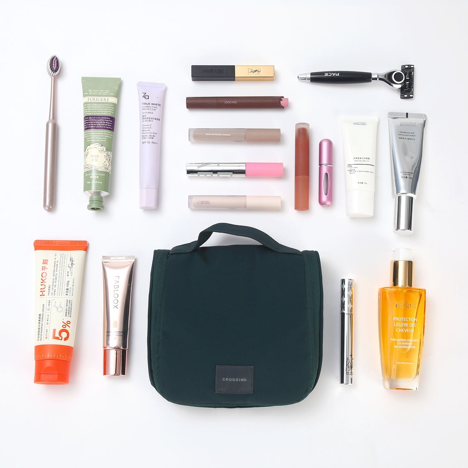 Crossing Waterproof Ripstop Nylon Hanging Toiletry Kit - Forest Green