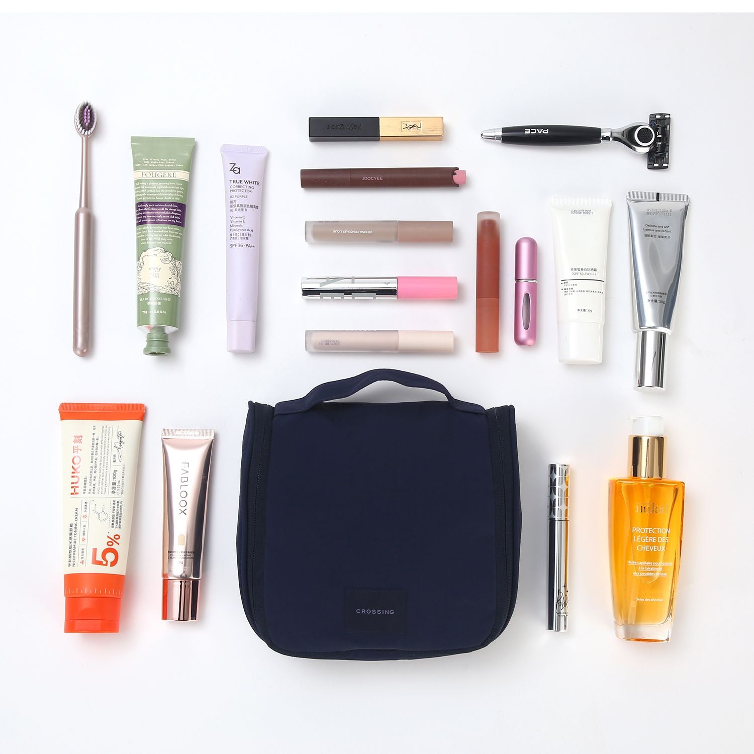 Crossing Waterproof Ripstop Nylon Hanging Toiletry Kit - Navy