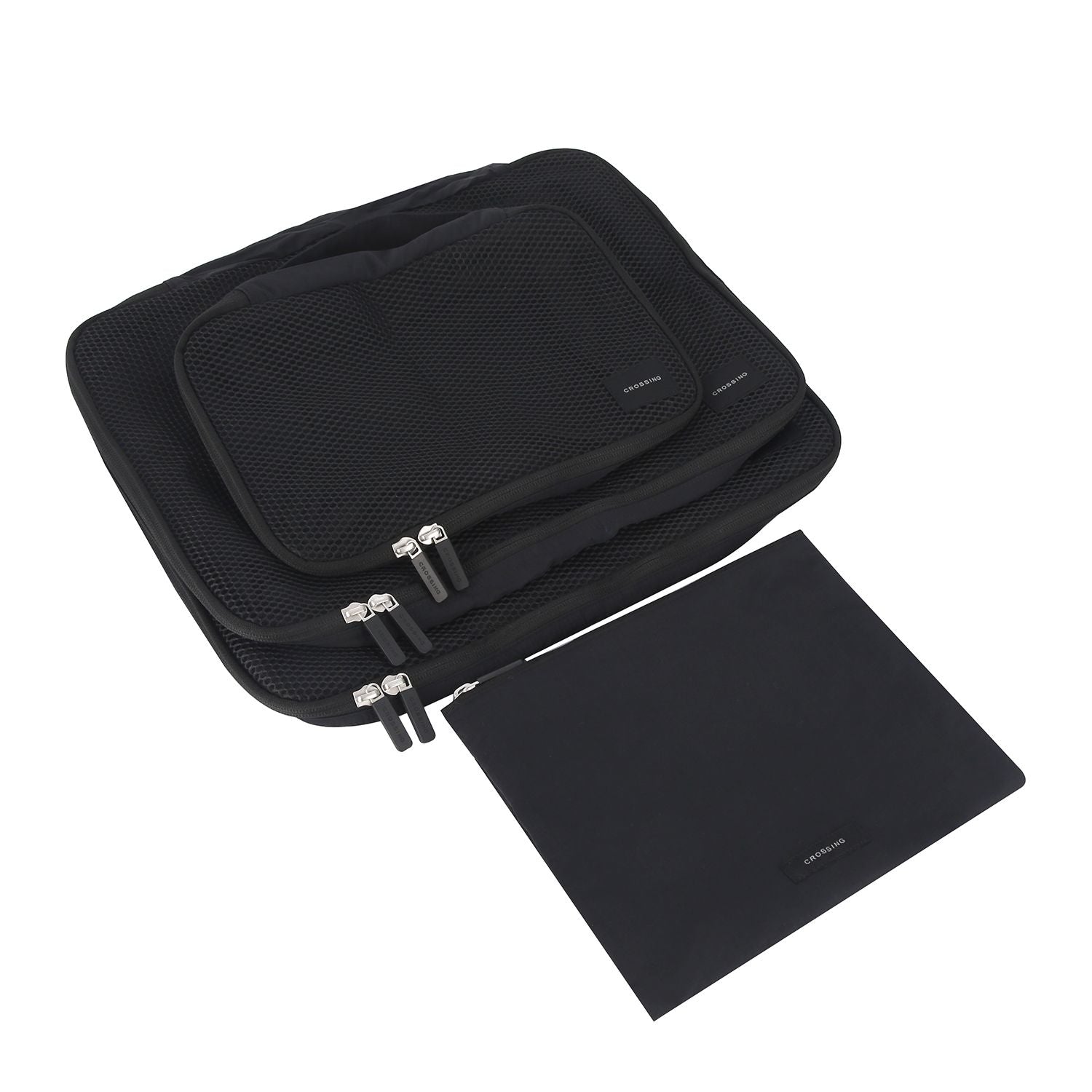 Crossing Waterproof Ripstop Nylon Packing Cube Set (4-Piece Set) - Black