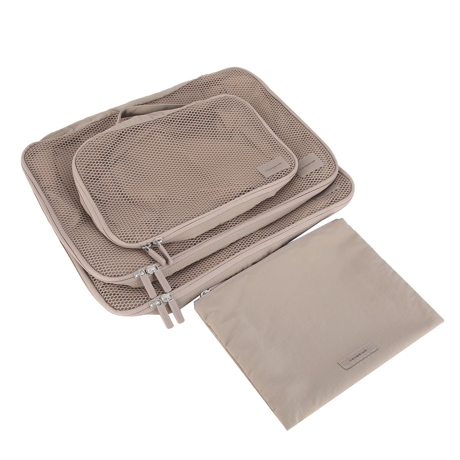 Crossing Waterproof Ripstop Nylon Packing Cube Set (4-Piece Set) - Light Grey