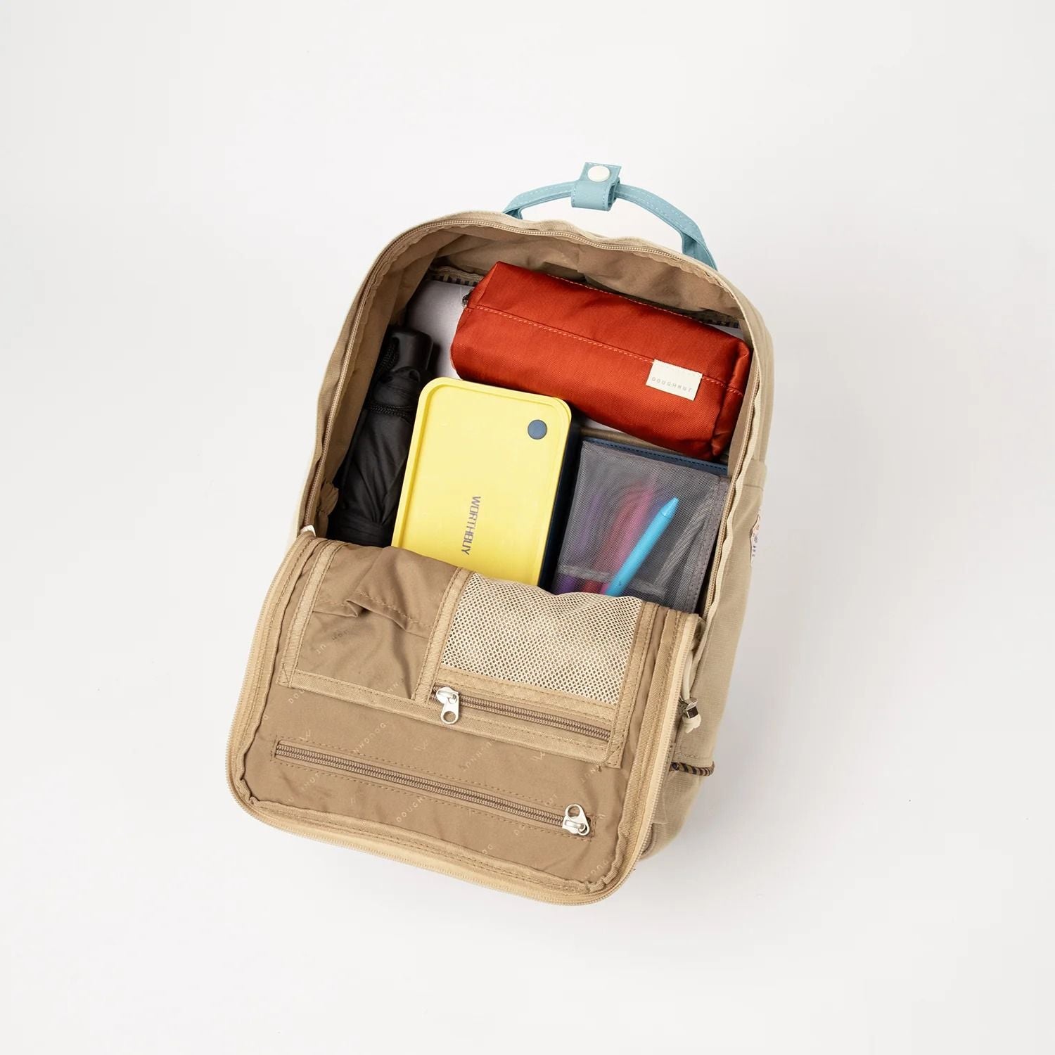 Doughnut Macaroon Minorstones Series Backpack - Blue Grey X Beige