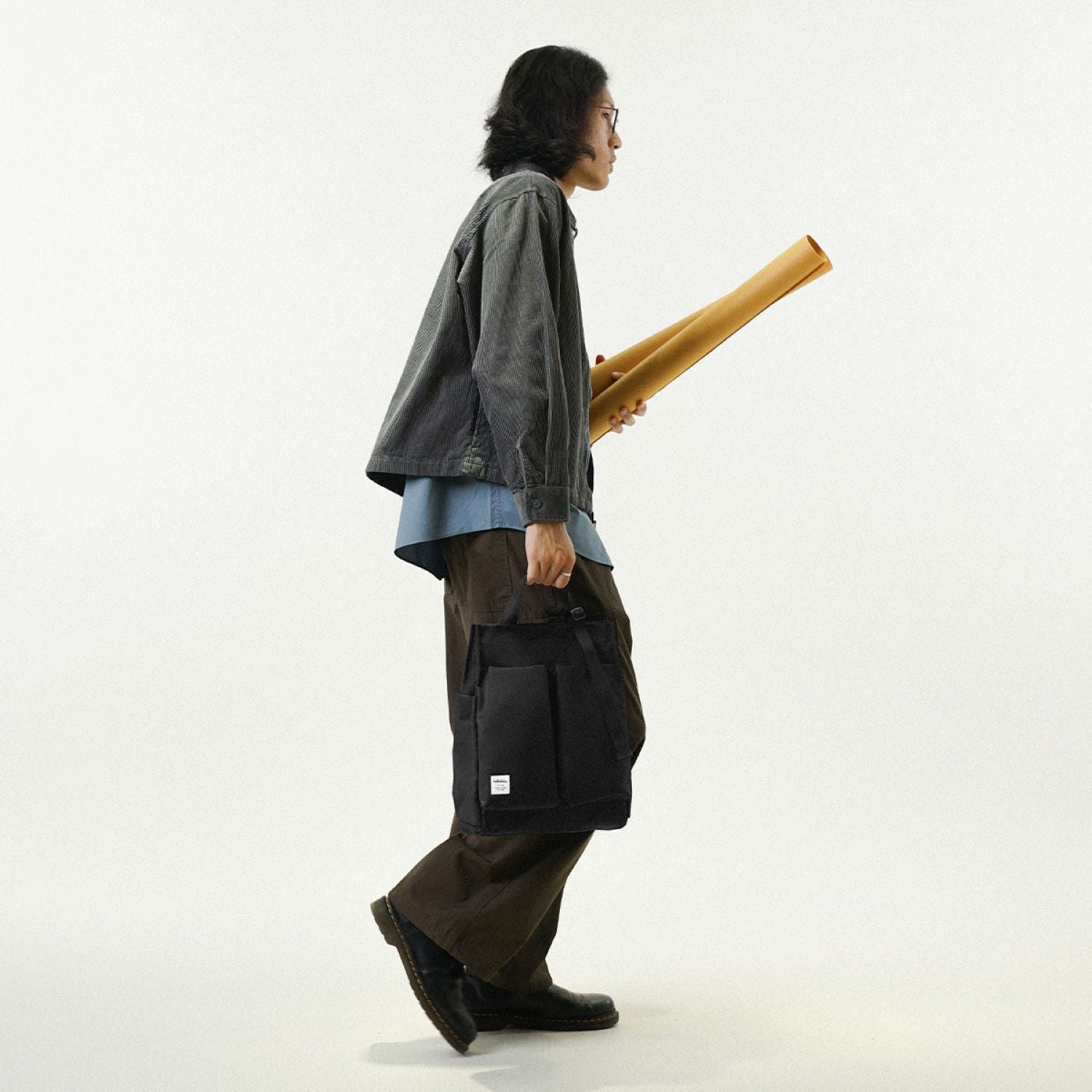 Hellolulu Luke 3 Way Vertical Tote Recycled (Flat Black)