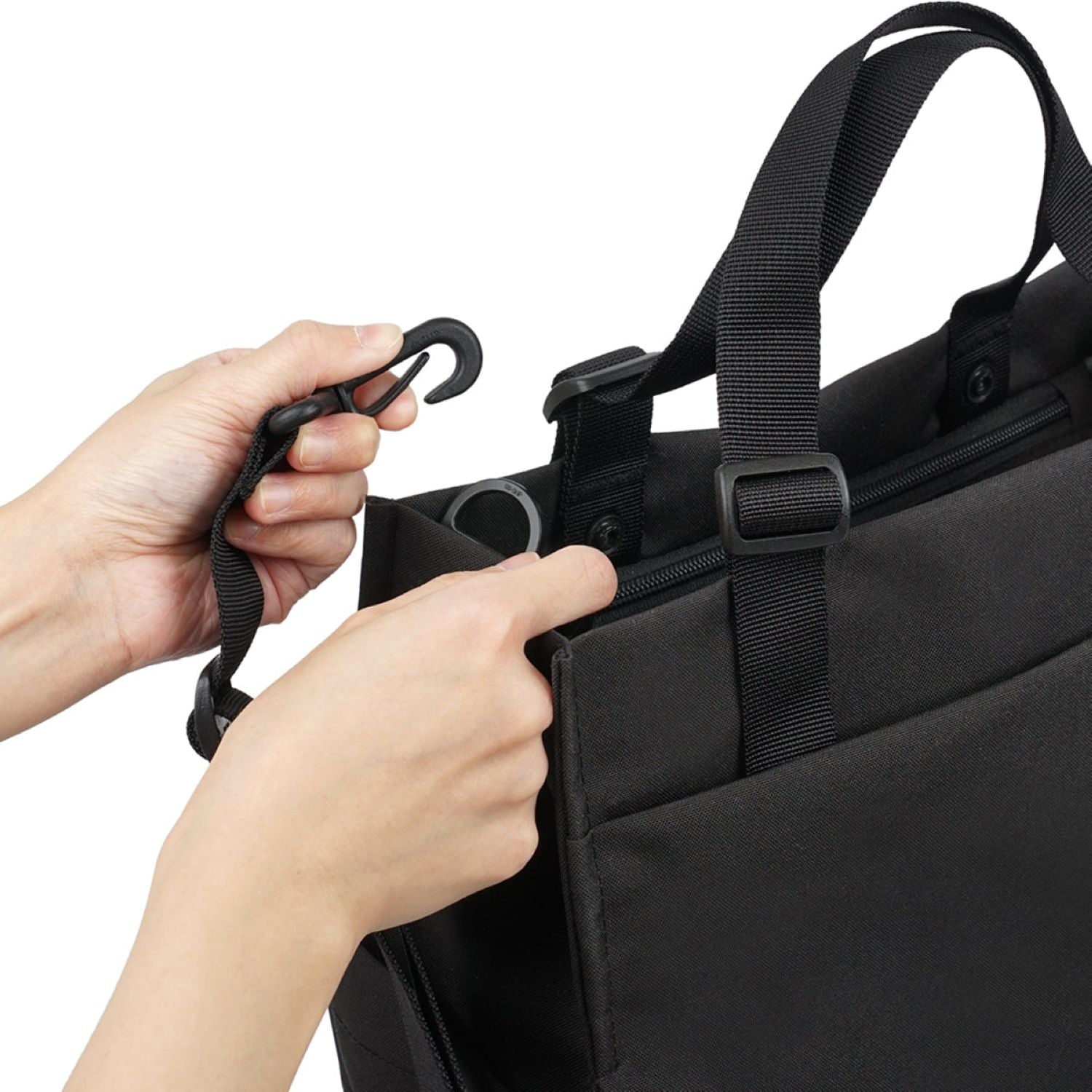 Hellolulu Luke 3 Way Vertical Tote Recycled (Flat Black)