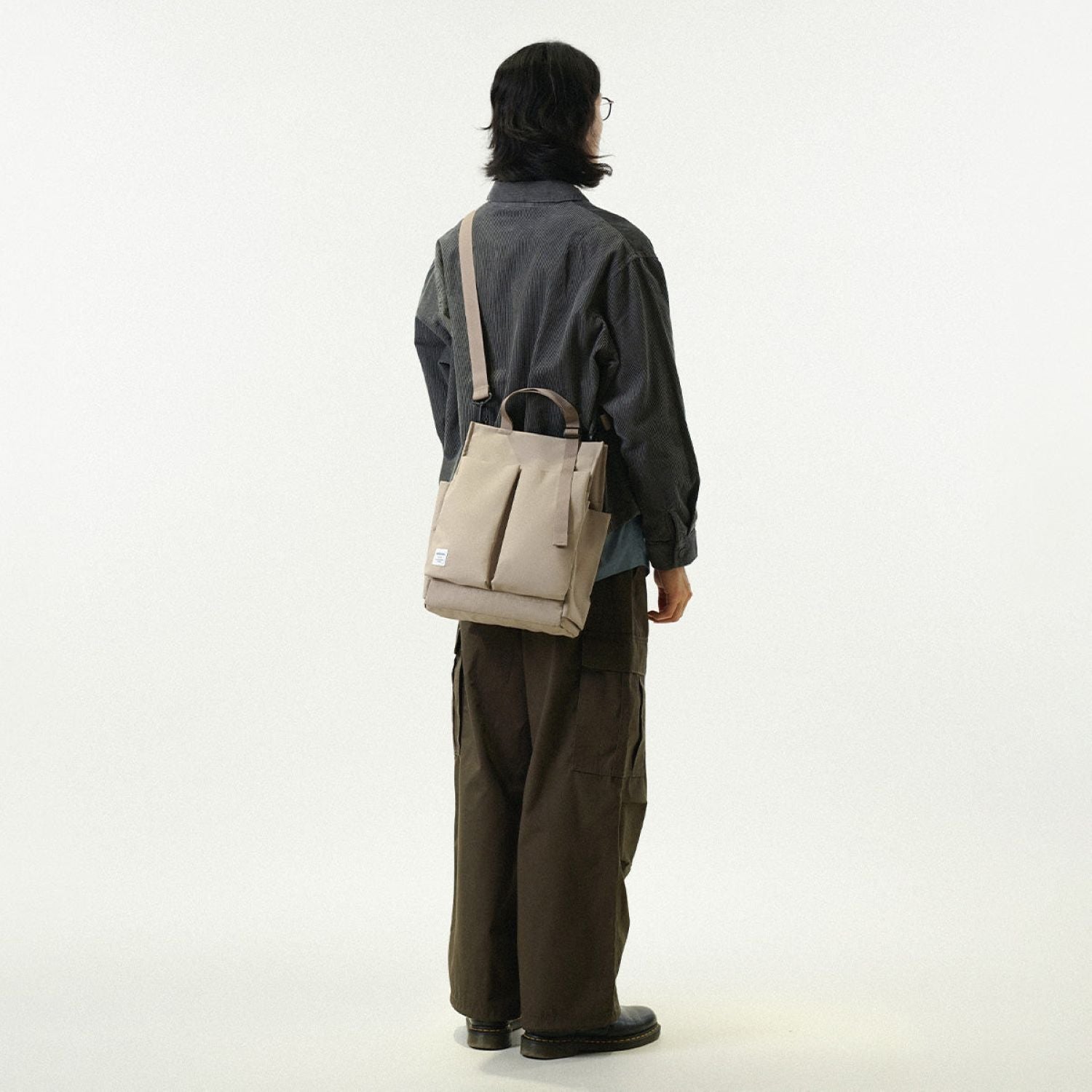 Hellolulu Luke 3 Way Vertical Tote Recycled (Fog Khaki)