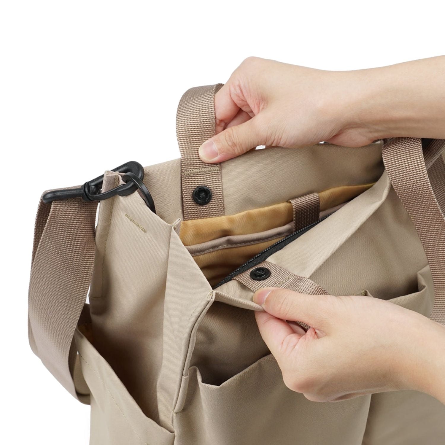 Hellolulu Luke 3 Way Vertical Tote Recycled (Fog Khaki)