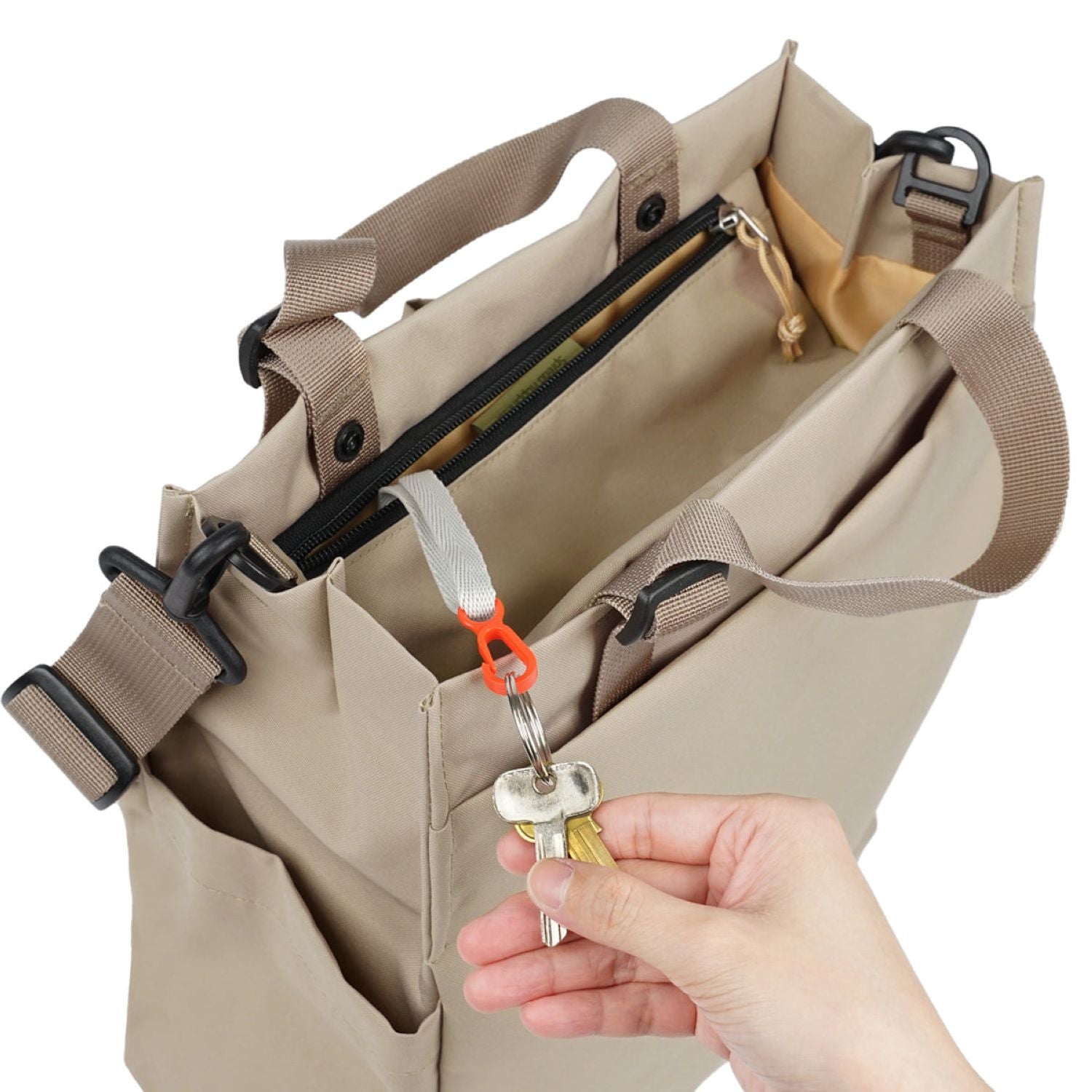 Hellolulu Luke 3 Way Vertical Tote Recycled (Fog Khaki)