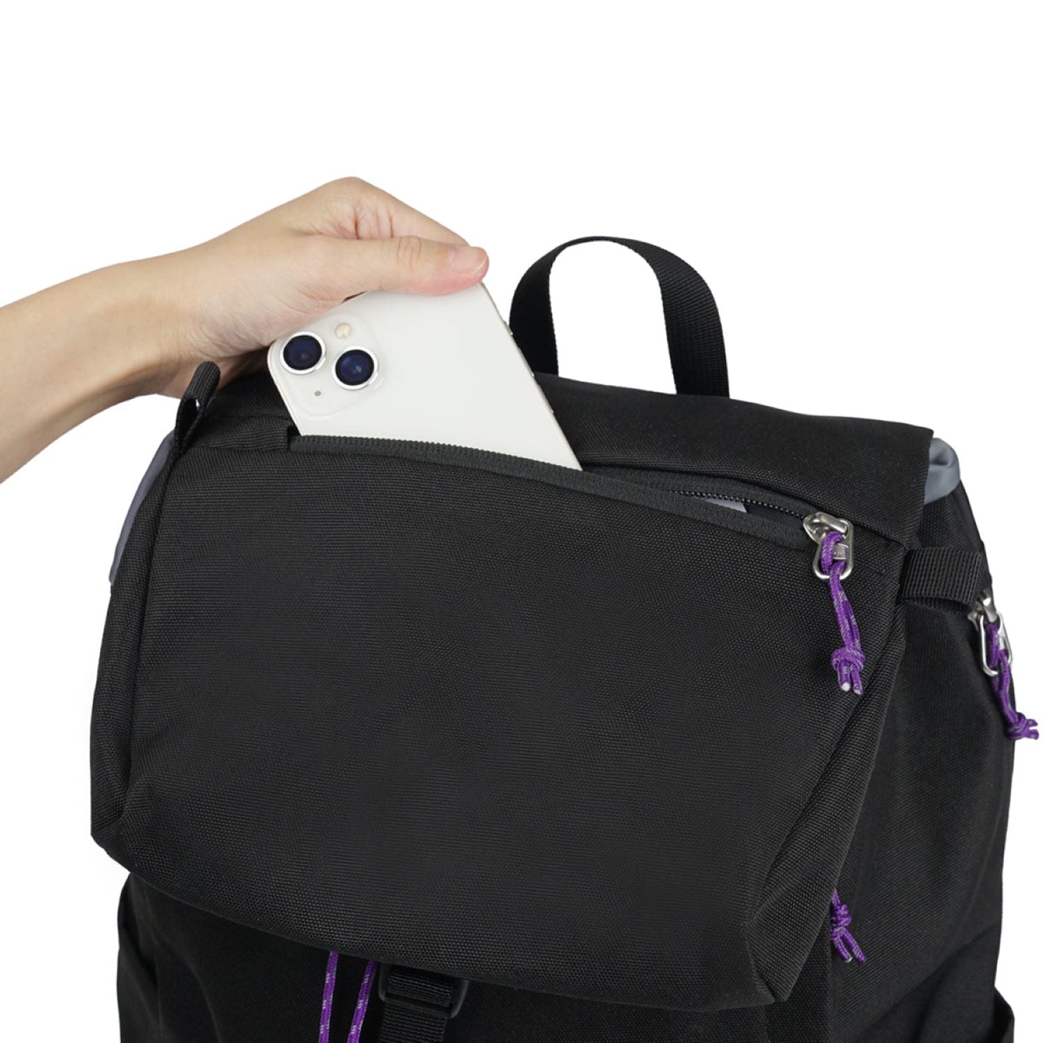 Hellolulu Saro Utility Flap Backpack M (Cool Black)