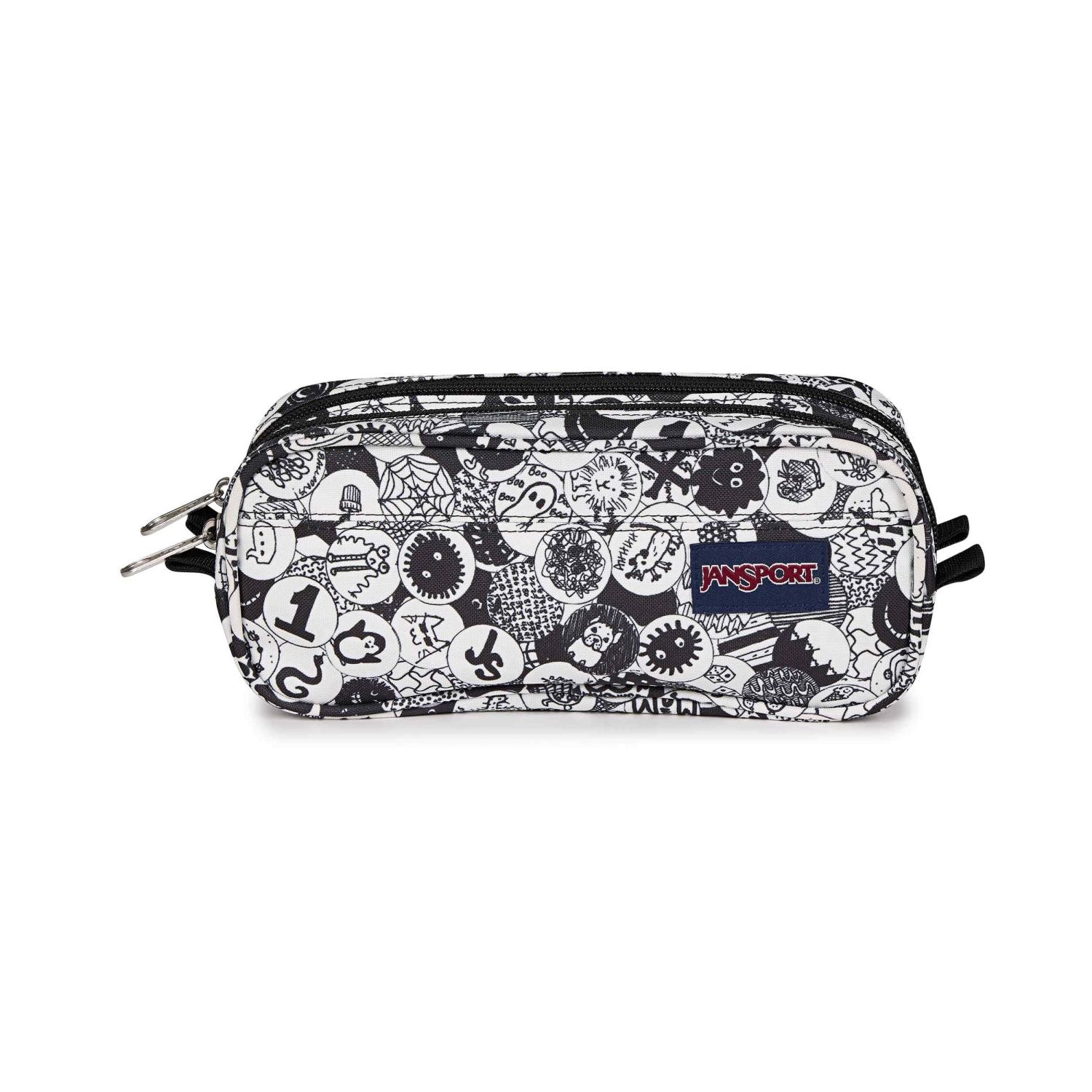Jansport Large Accessory Pouch - Doodle Dots Black/White/Grey