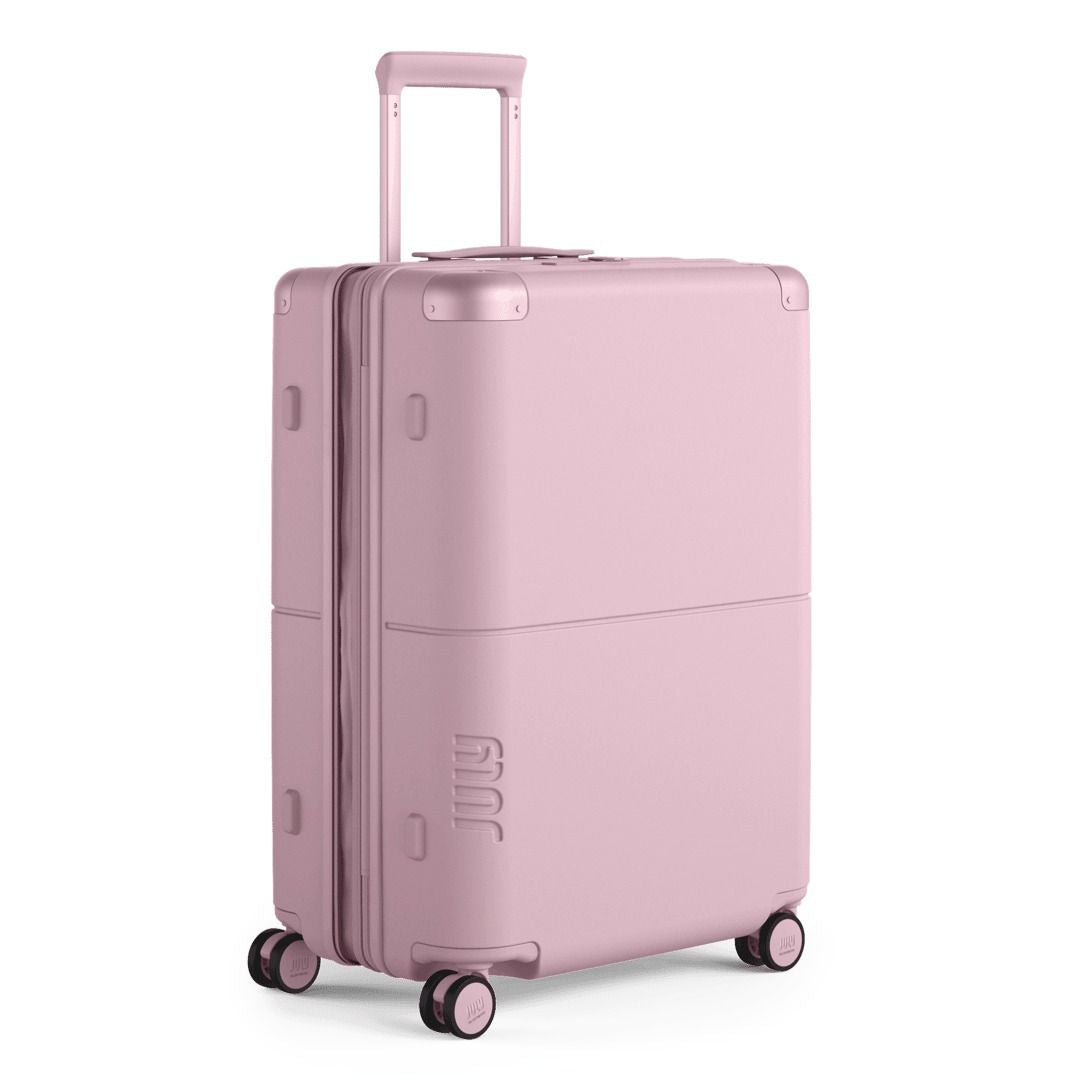 July Checked Expandable Polycarbonate With Casesafe Tracking 26" Luggage - Blush Pink