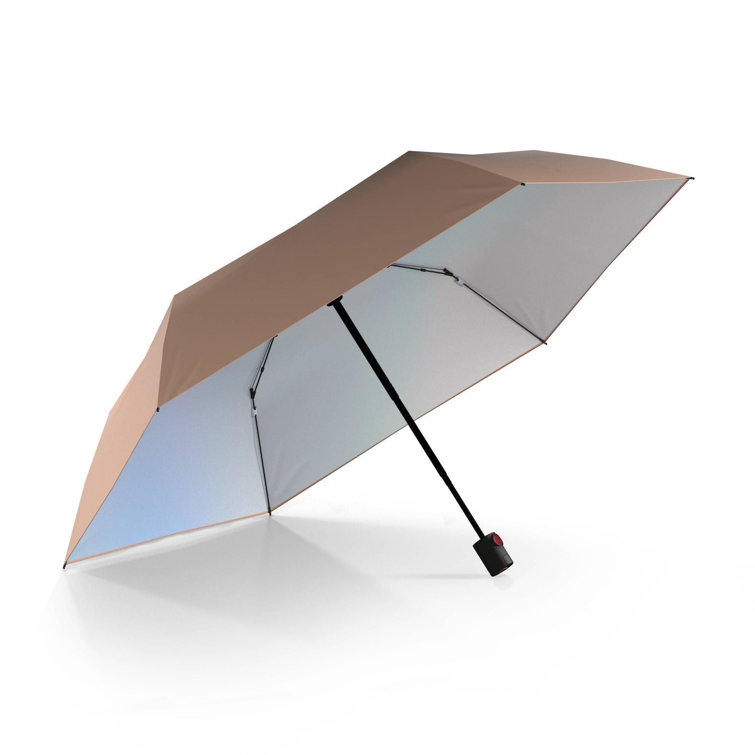 Knirps U.200 Ultralight Duomatic Umbrella (UV Protection) - Peach & Iridisent Heat Shield