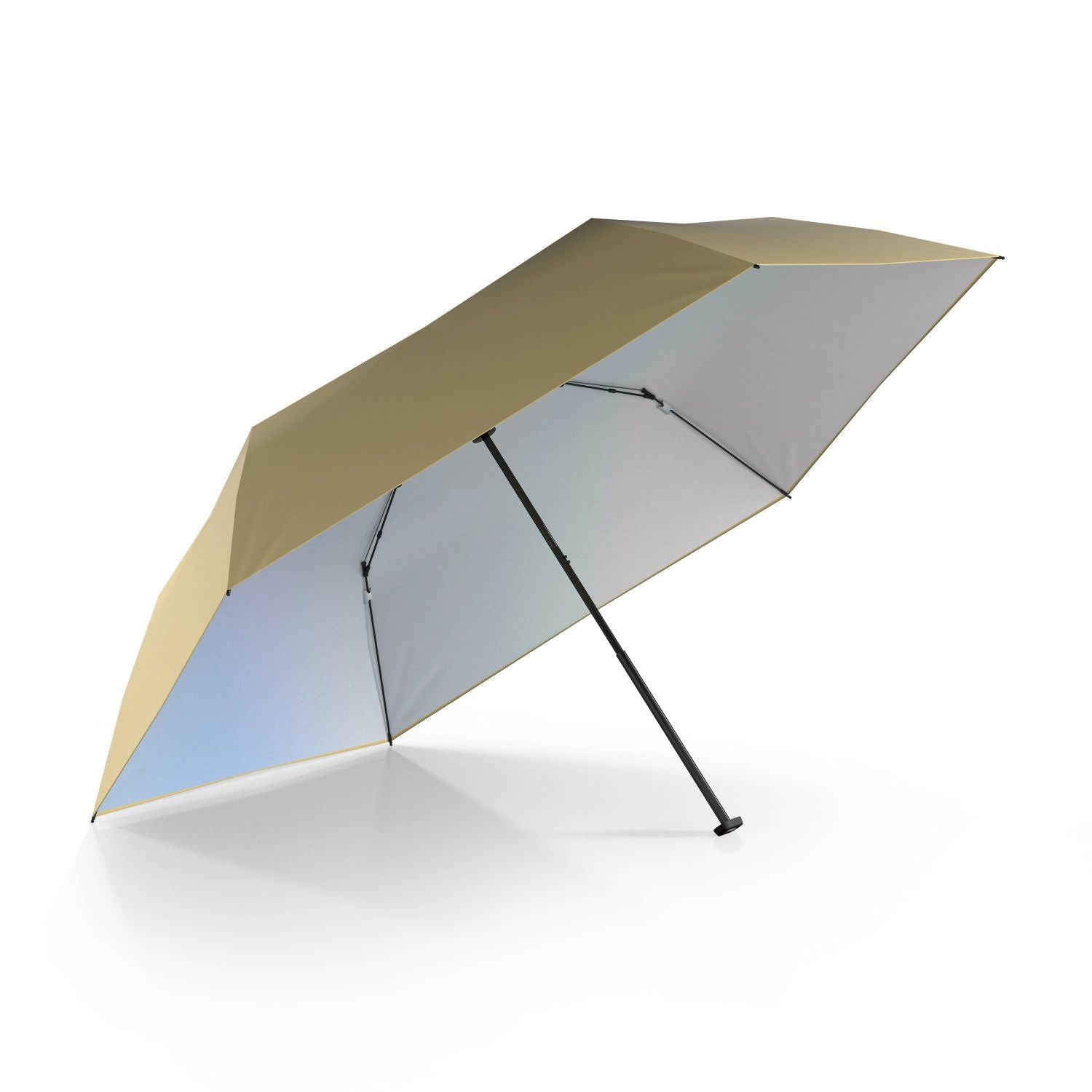 Knirps US.050 Ultralight Slim Manual Umbrella (UV Protection) - Vanilla / Iridisent Inner Coating