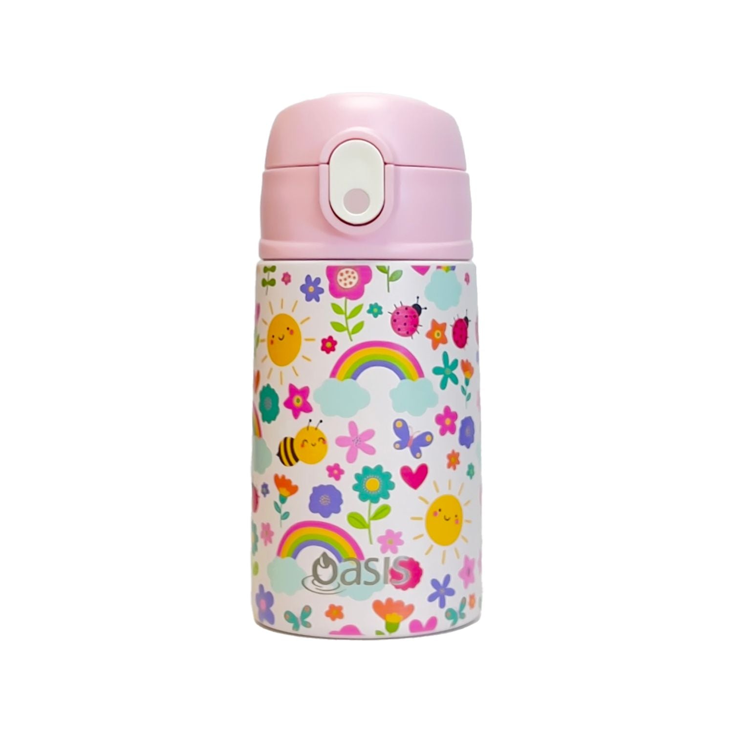 Oasis Kids' Water Bottle with Sipper Silicone Straw 400ML - Happy Bee