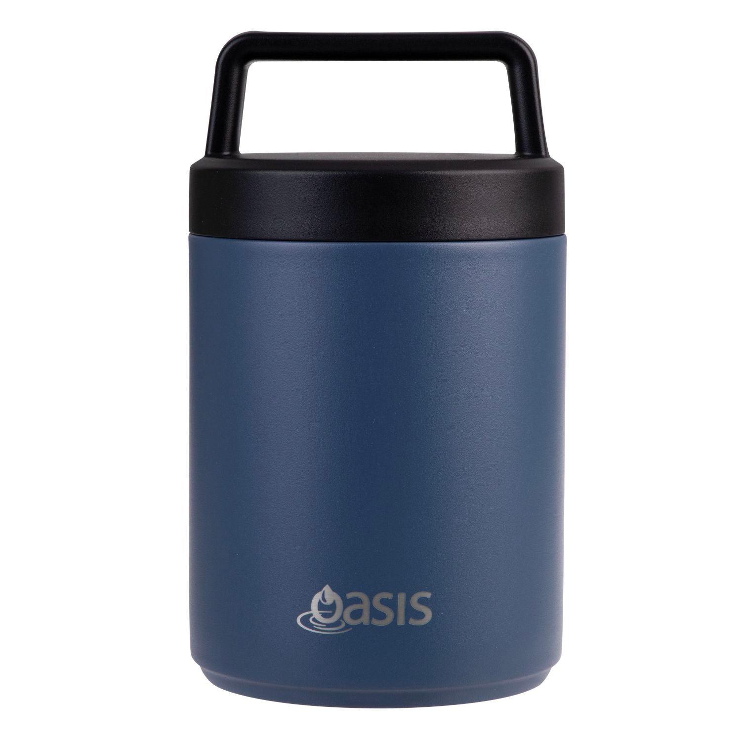 Oasis S/S Insulated Dual Compartment Food Jar W Handle And Spoon 480Ml - Indigo