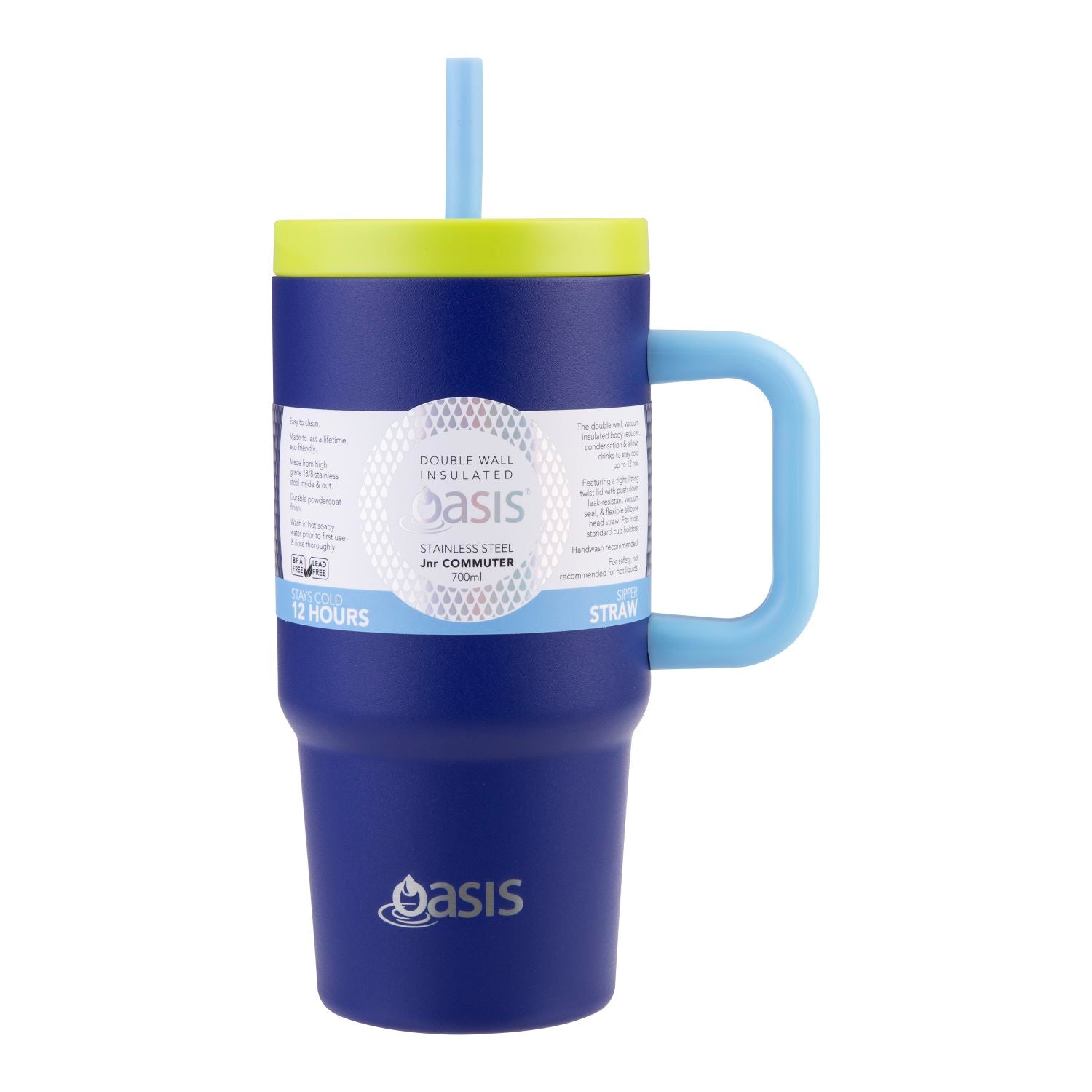 Oasis S/S Insulated Mini Commuter Travel Tumbler 700Ml Cap Only - Peacock Blue