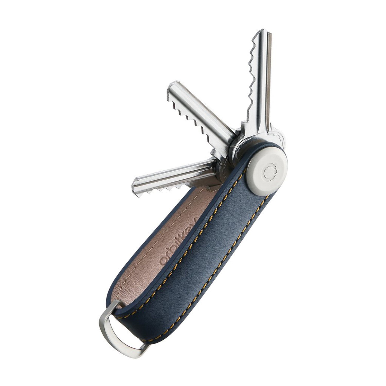 Orbitkey Leather Key Organiser 2.0 (Navy/Tan)
