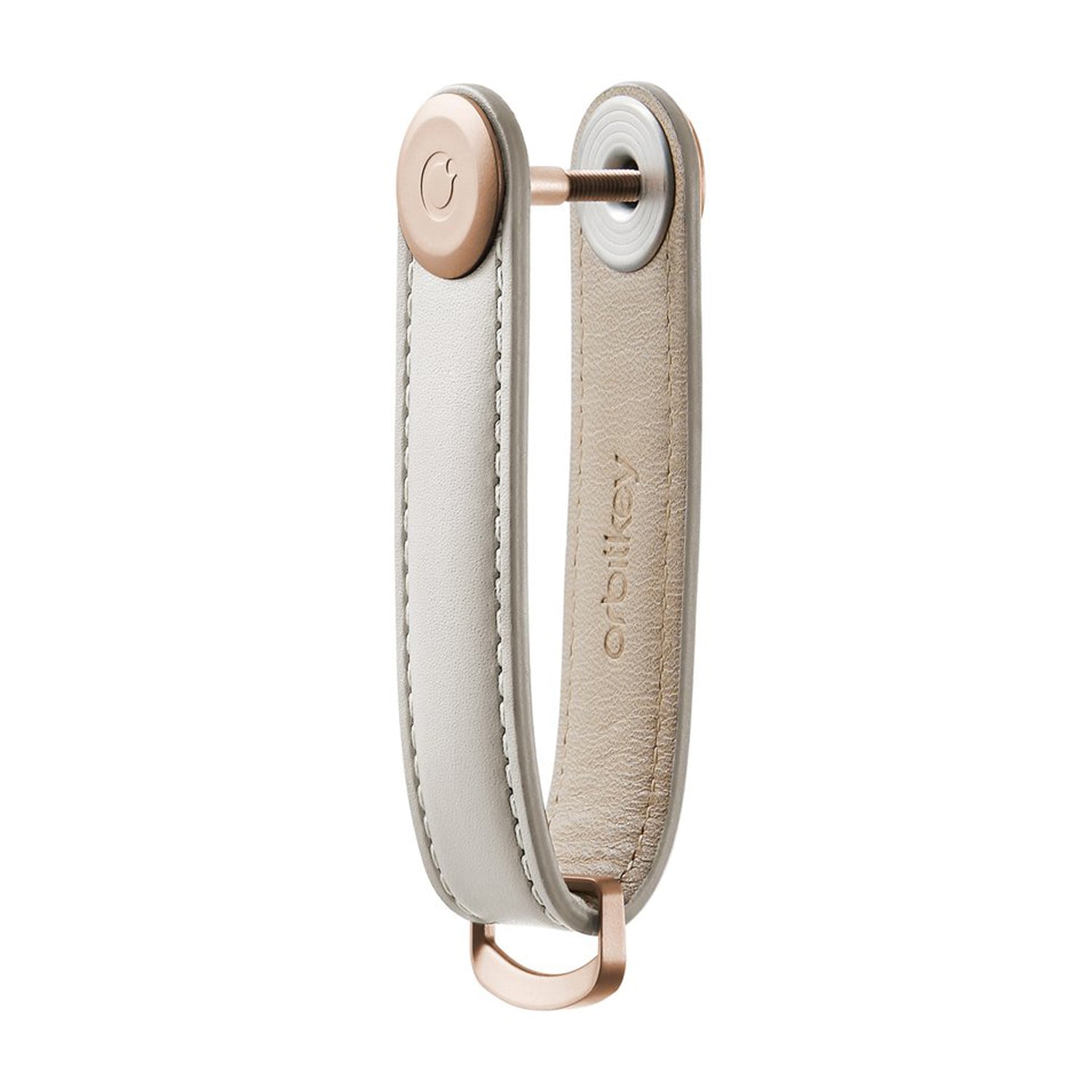 Orbitkey Leather Key Organiser (Stone/Rosegold)