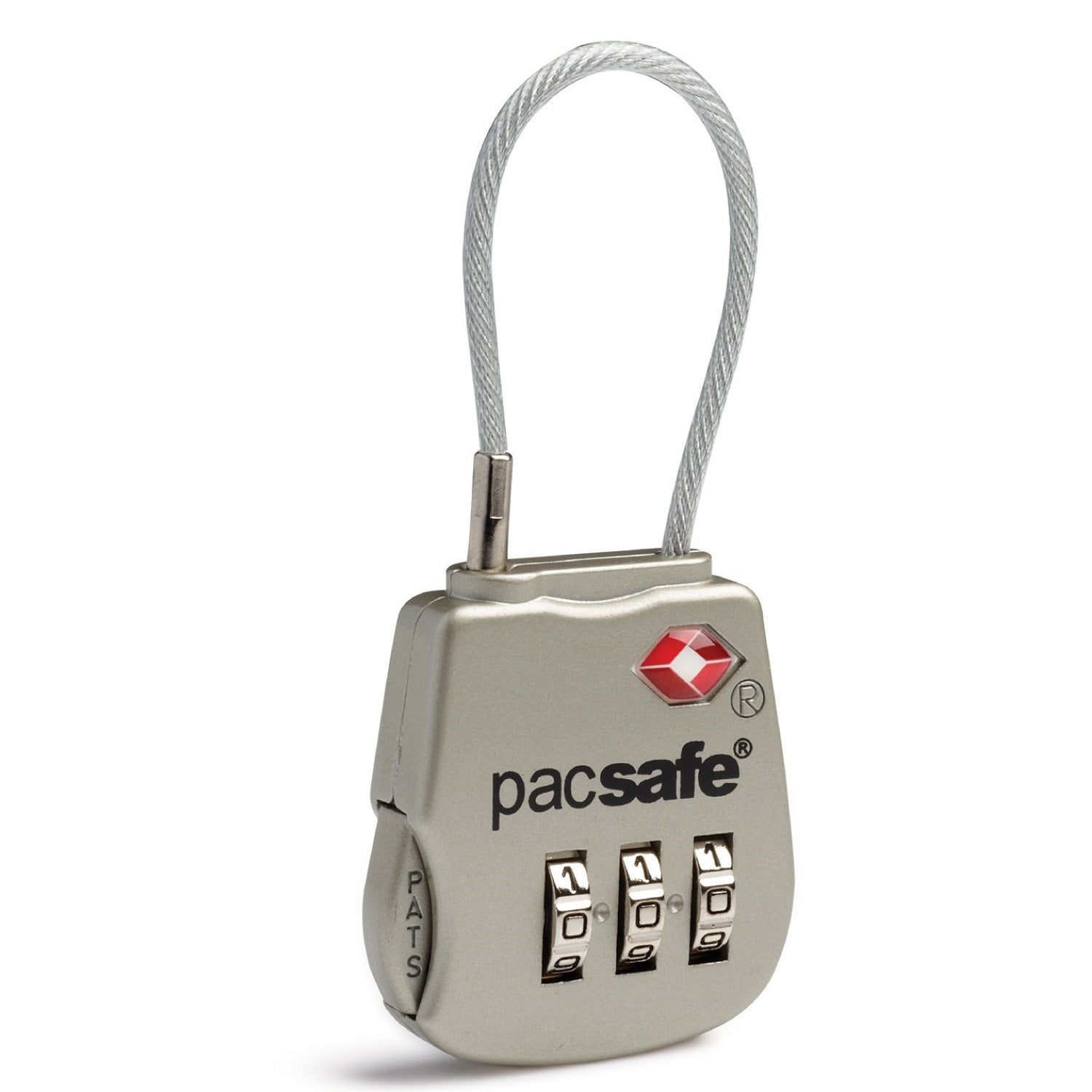 Pacsafe Prosafe 800 Travel Sentry Approved 3 Dial Cable Lock (Silver)