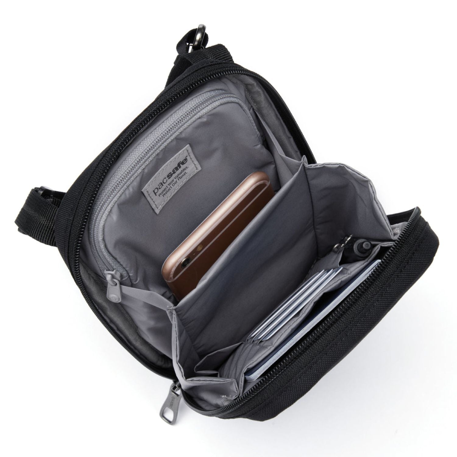 Pacsafe RFIDsafe Tech Crossbody  - Jet Black