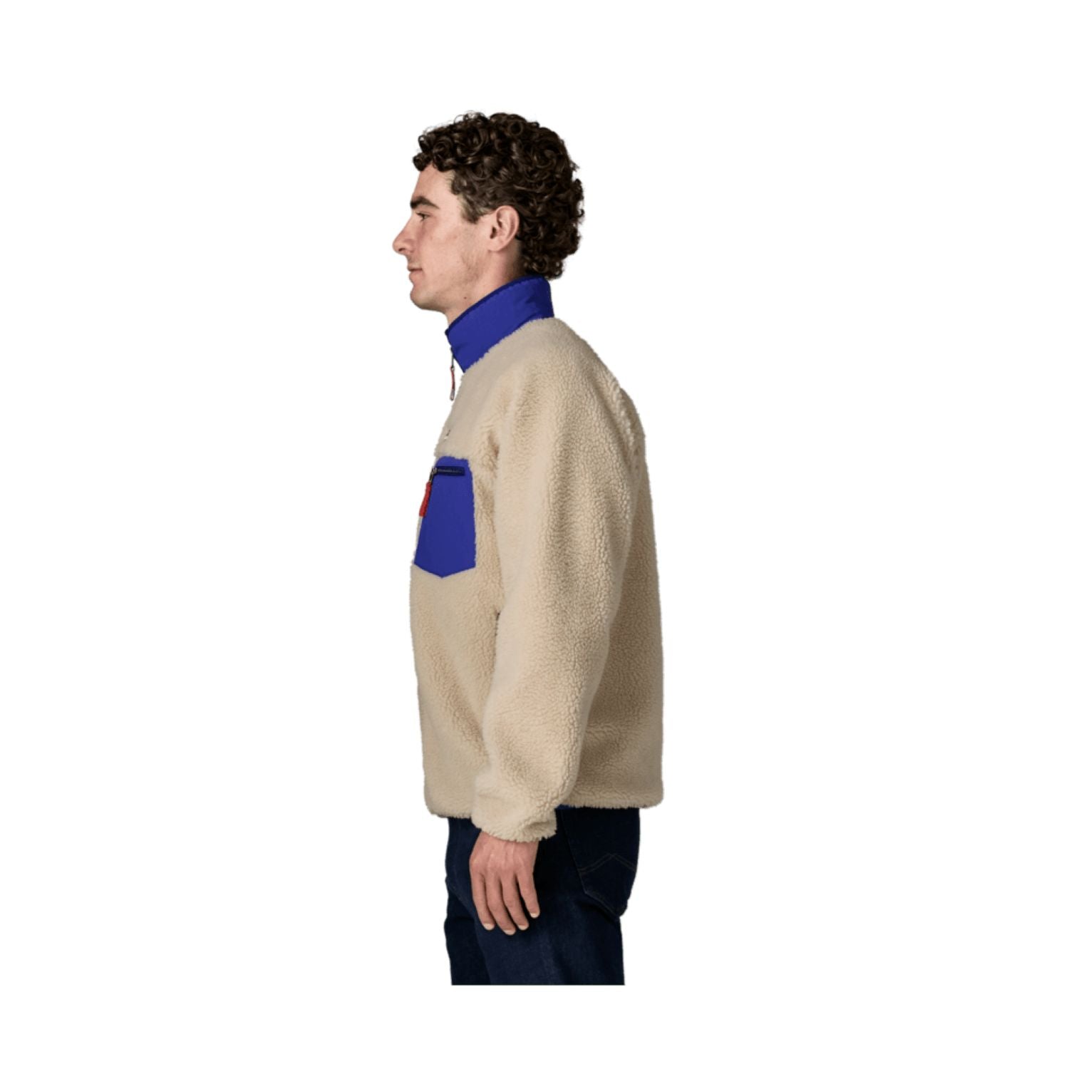 Patagonia Men's Classic Retro-X® Fleece Jacket - XL (Dark Natural W/Cobalt Blue)
