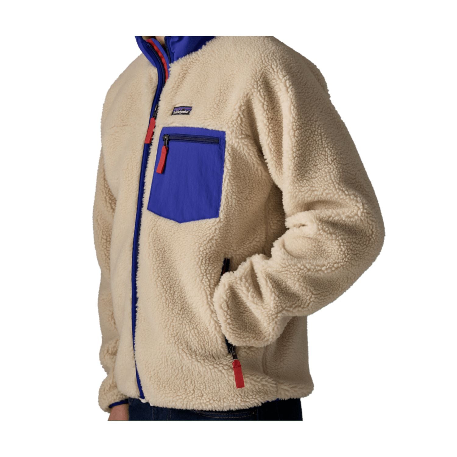 Patagonia Men's Classic Retro-X® Fleece Jacket - XL (Dark Natural W/Cobalt Blue)