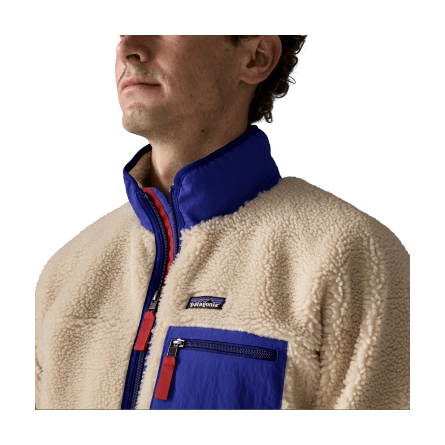 Patagonia Men's Classic Retro-X® Fleece Jacket - XL (Dark Natural W/Cobalt Blue)