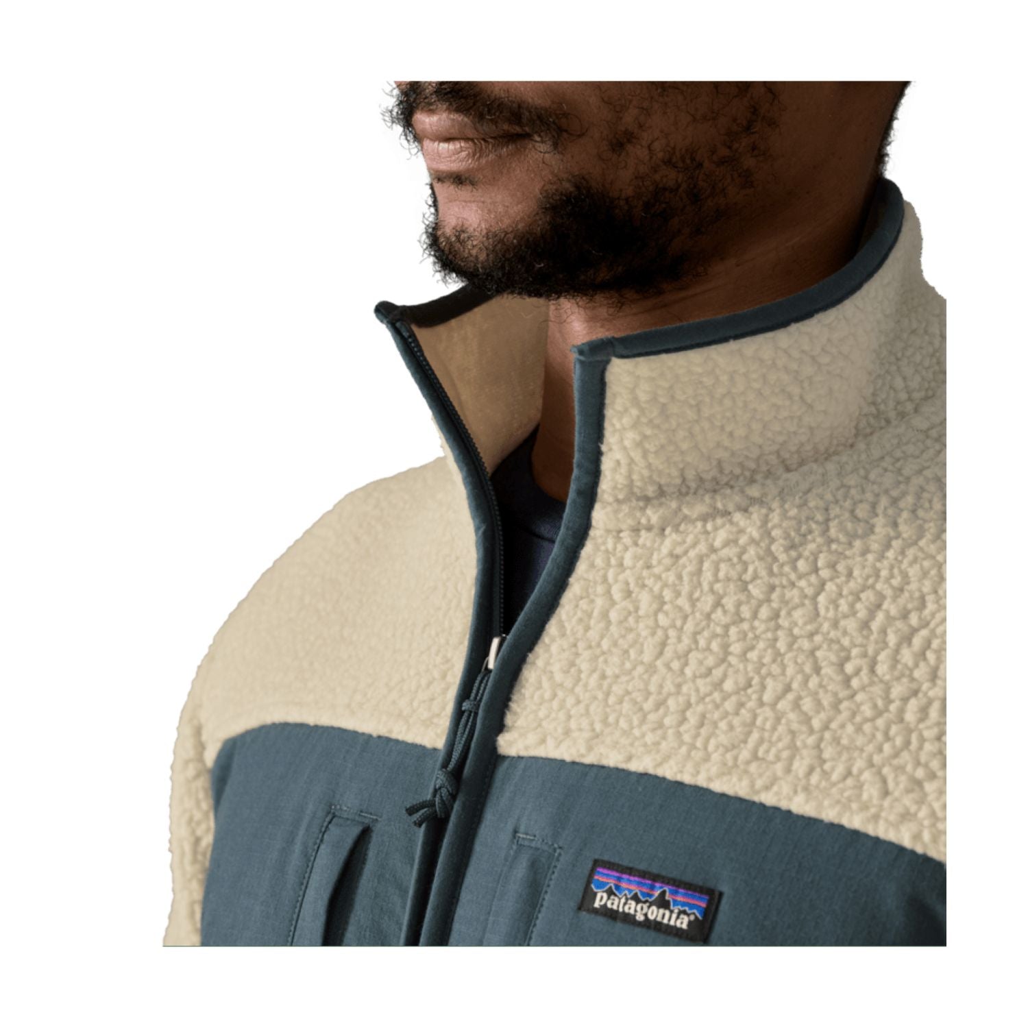 Patagonia Men's Retro Pile Fleece Patch Jacket (Pelican) - L