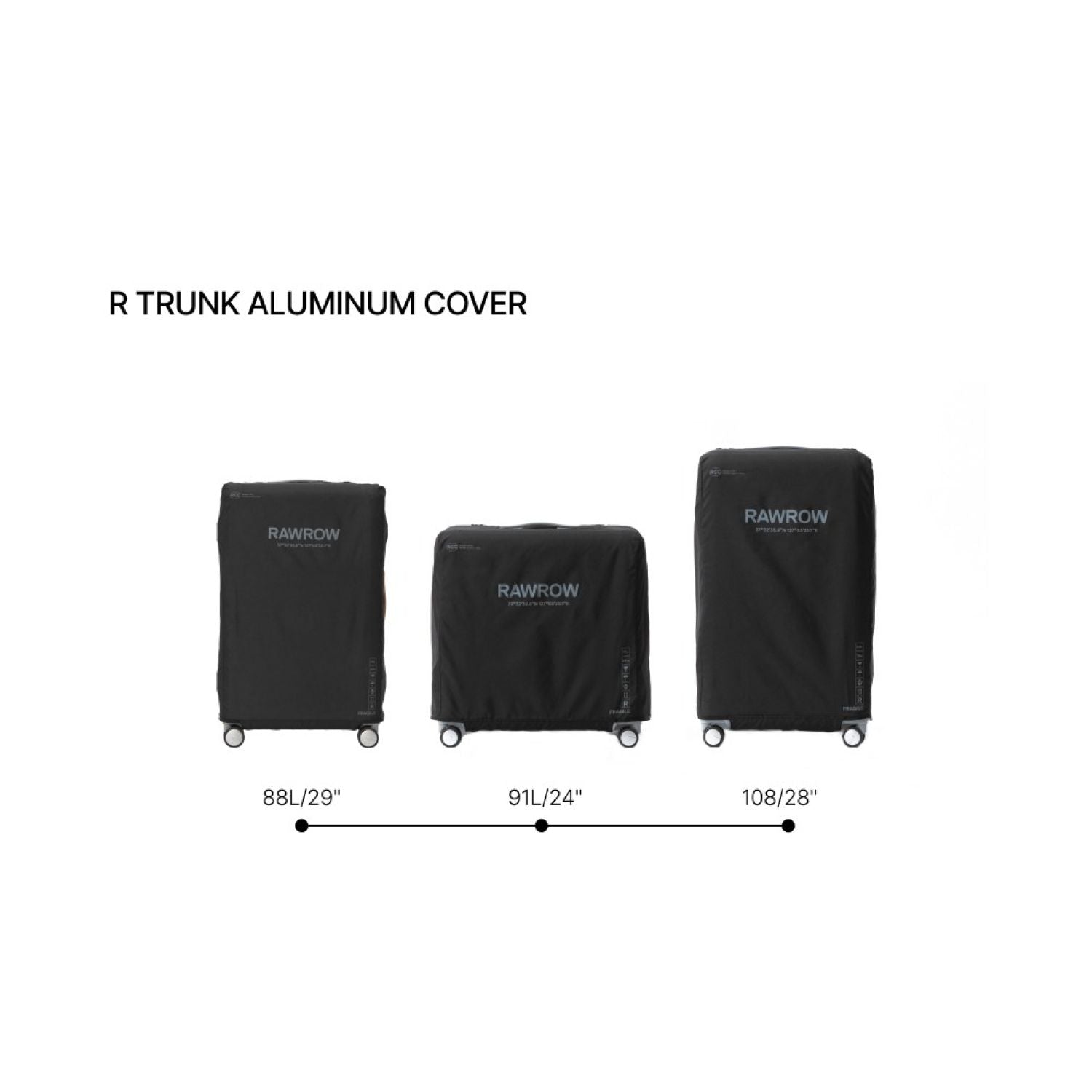 Rawrow R Trunk Aluminium Luggage Cover 807 88L/29" (Black)