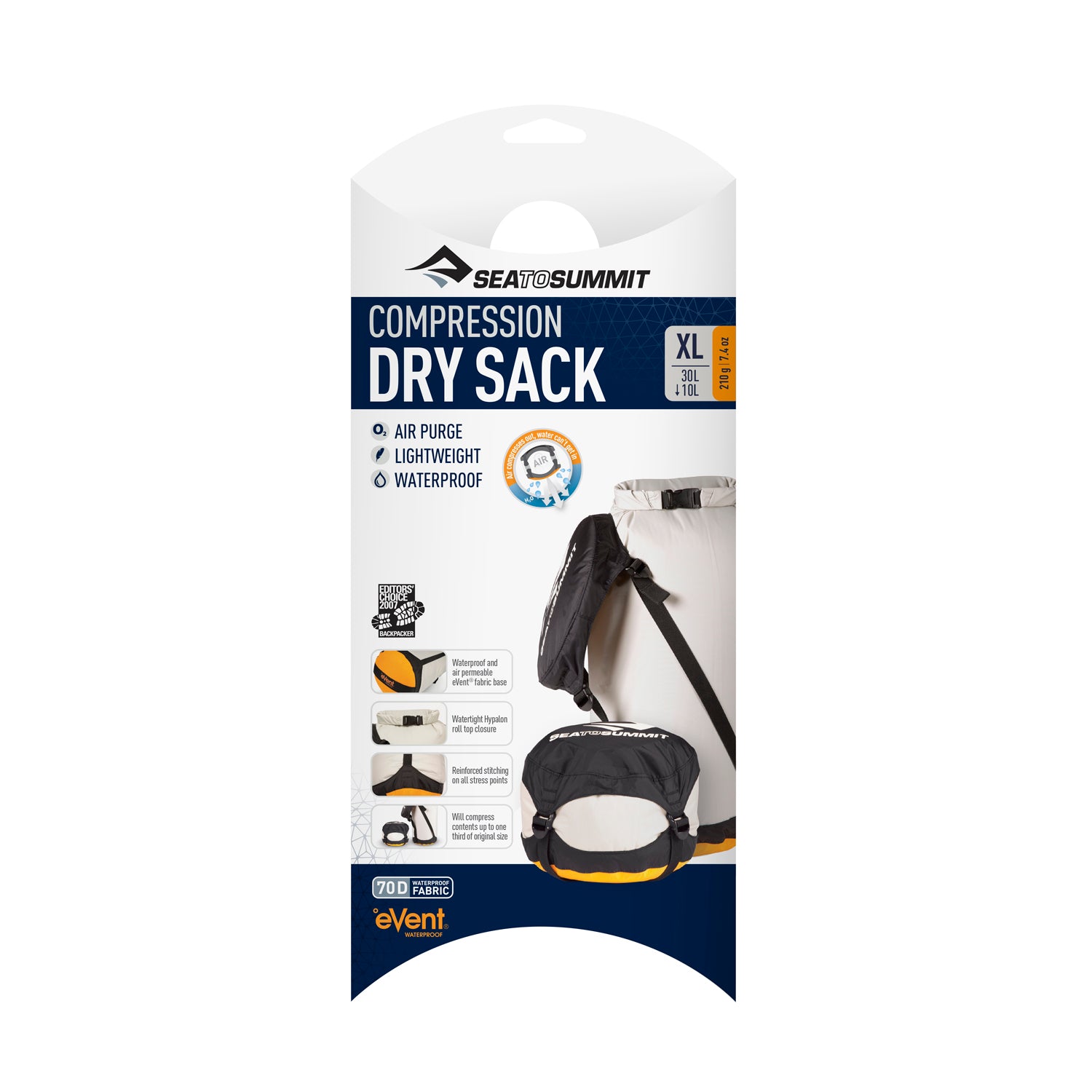 Sea To Summit Dry Compression Sack-XL (Grey/Yellow)