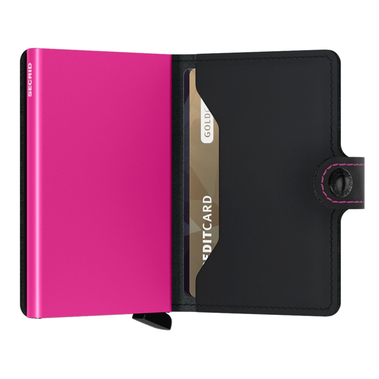 Secrid Miniwallet Matte - Black & Fuchsia
